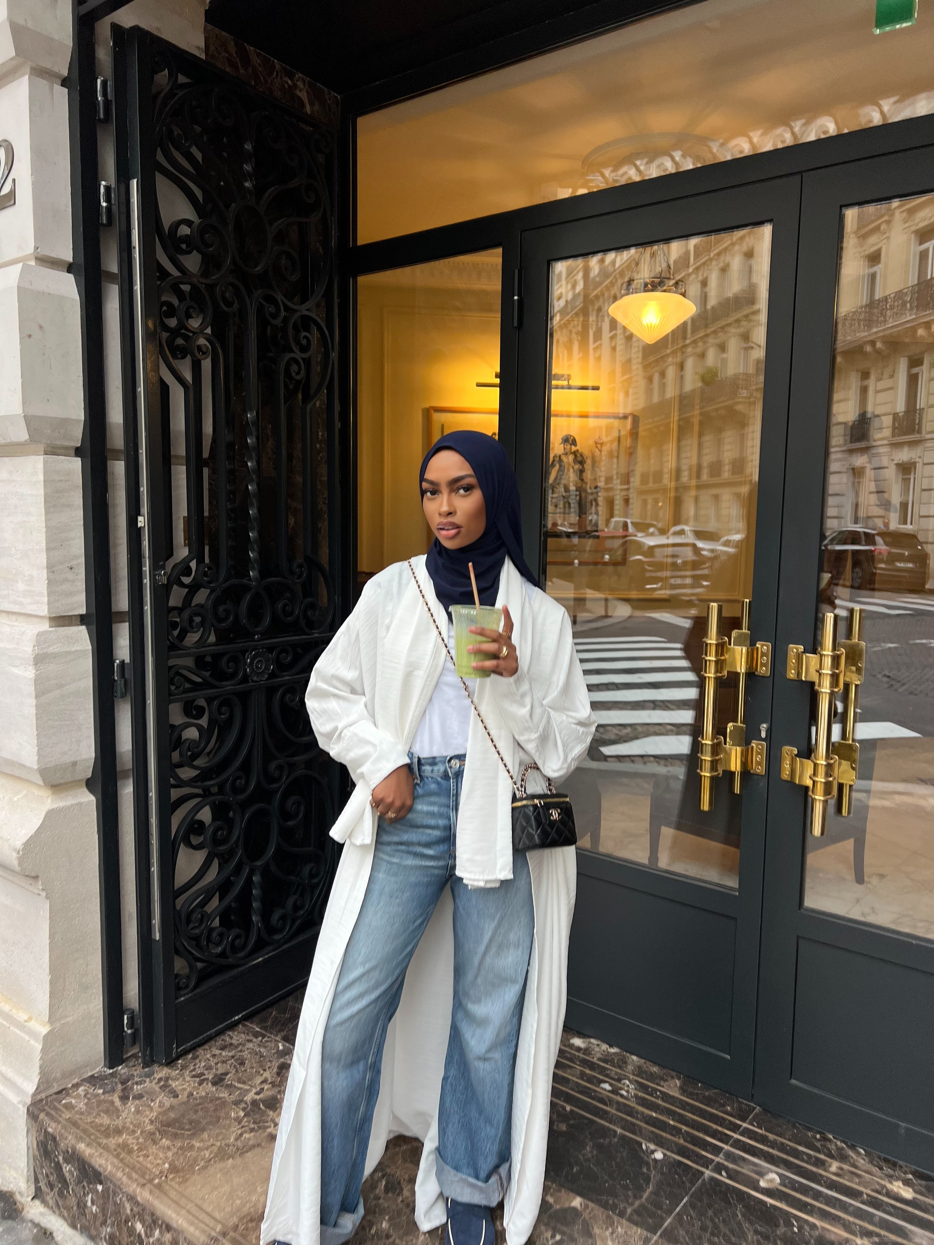 Set Kimono et Foulard Djélya blanc