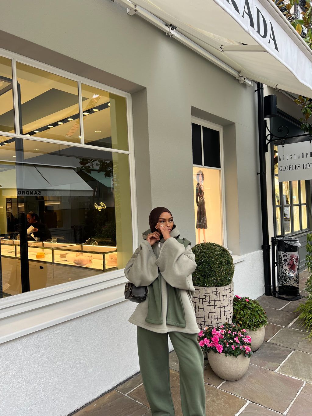 Set Aura Fit Kaki ( Pantalon et écharpe-capuche )