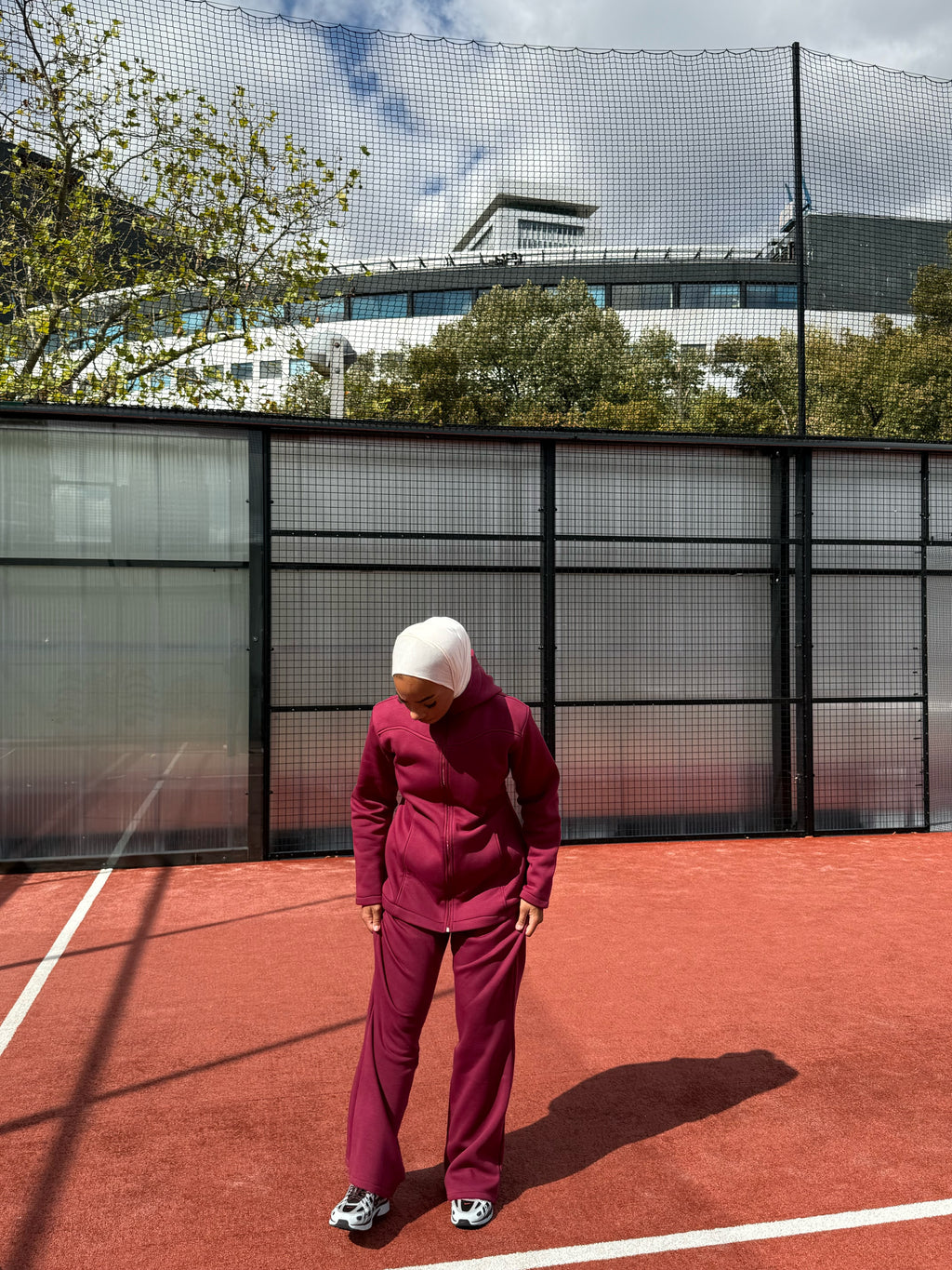 Ensemble fit girly bordeau