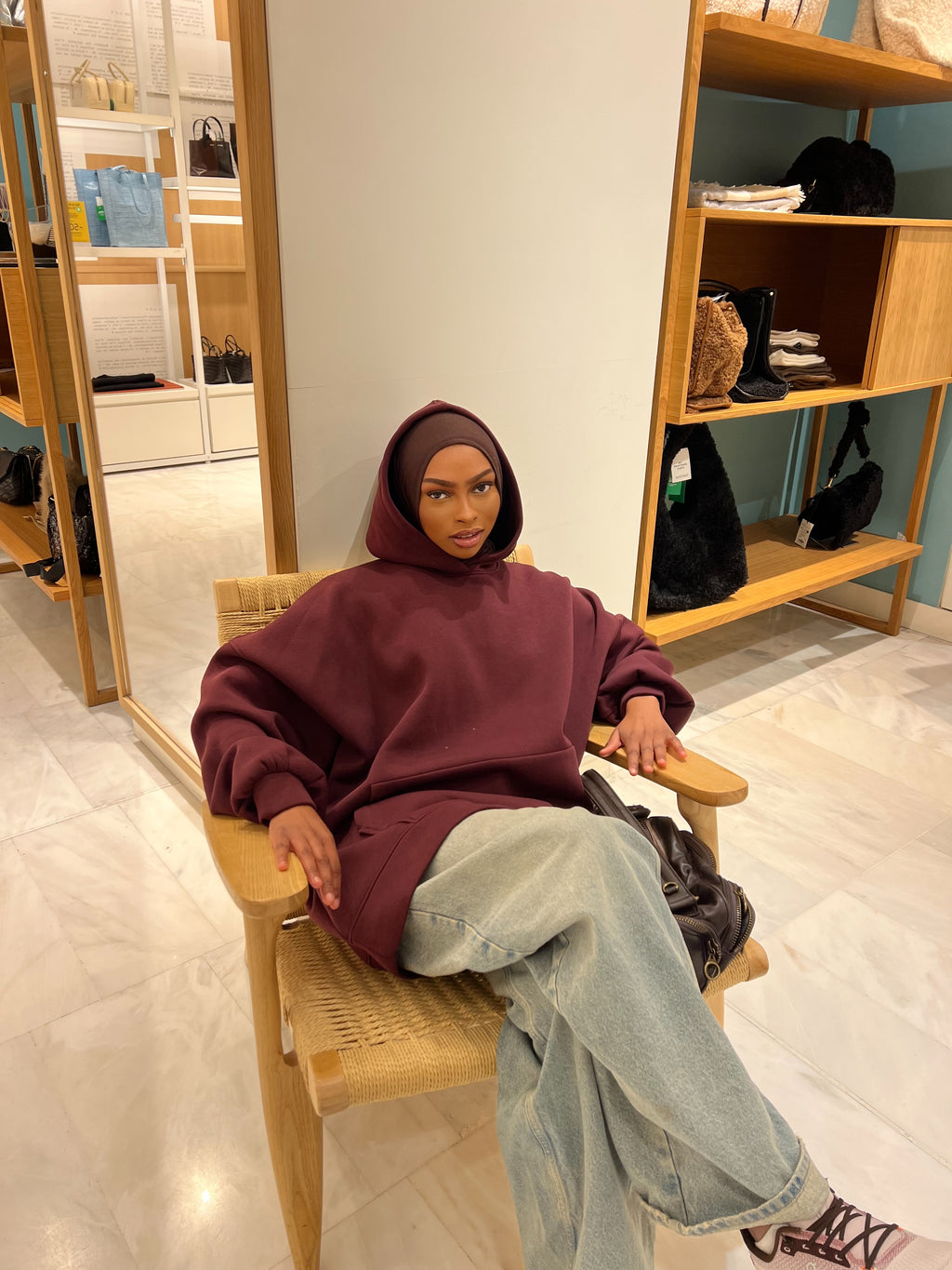 Hoodie oversize Heavy Prune