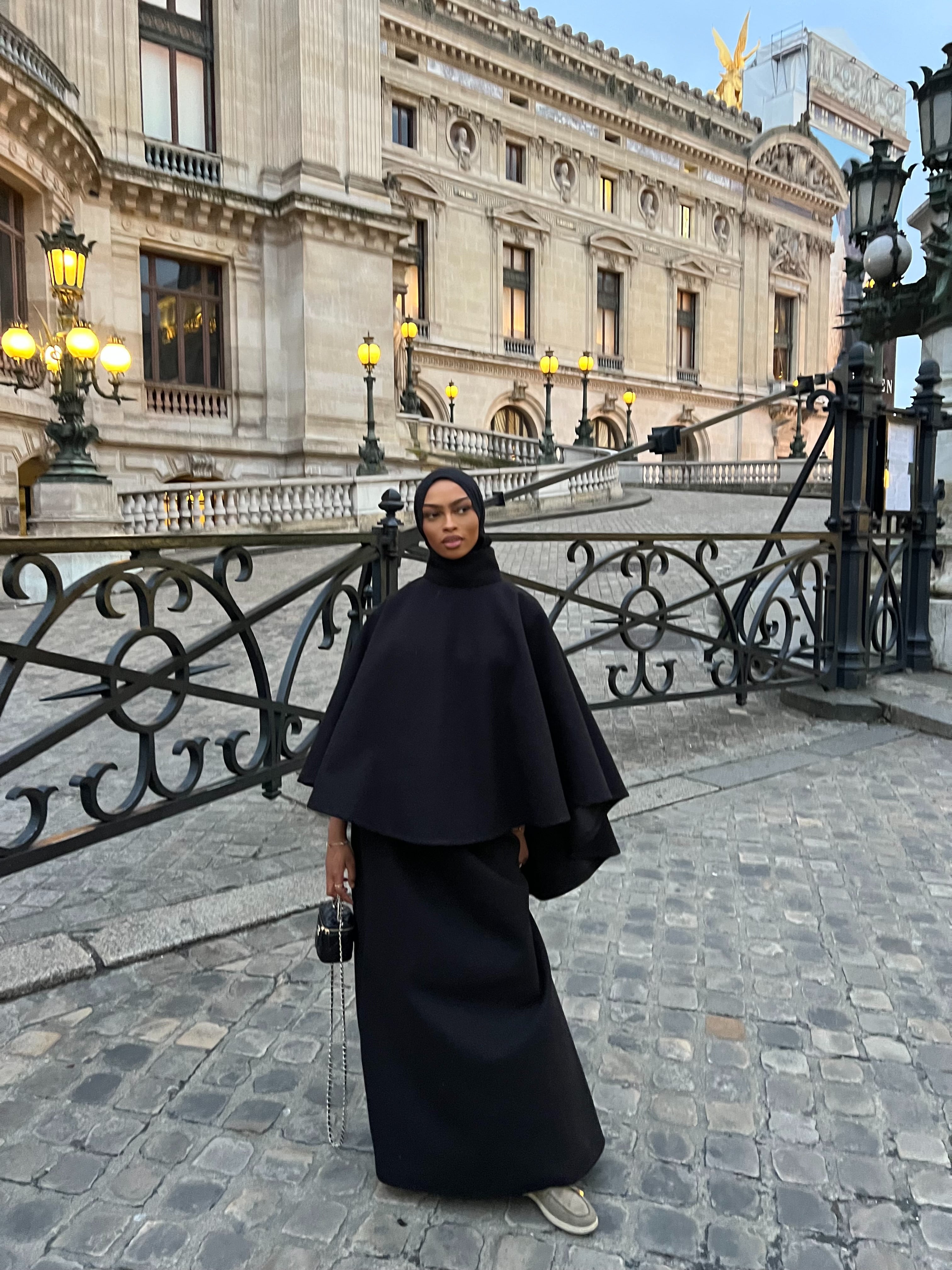 Ensemble Poncho Luna noir { EN STOCK }