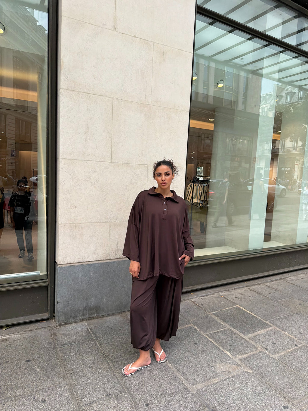 Burkini polo Lina Marron foncé