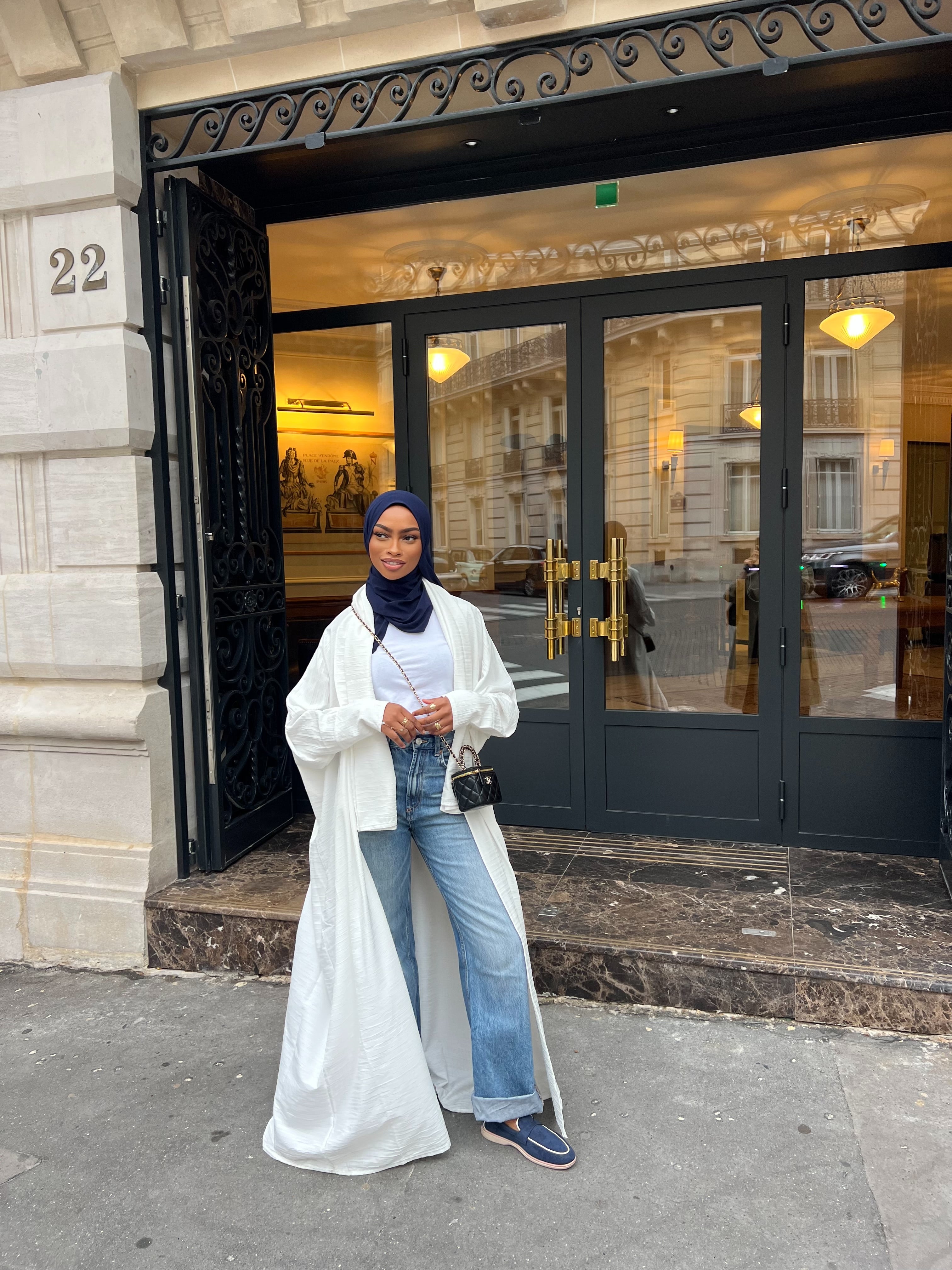 Set Kimono et Foulard Djélya blanc