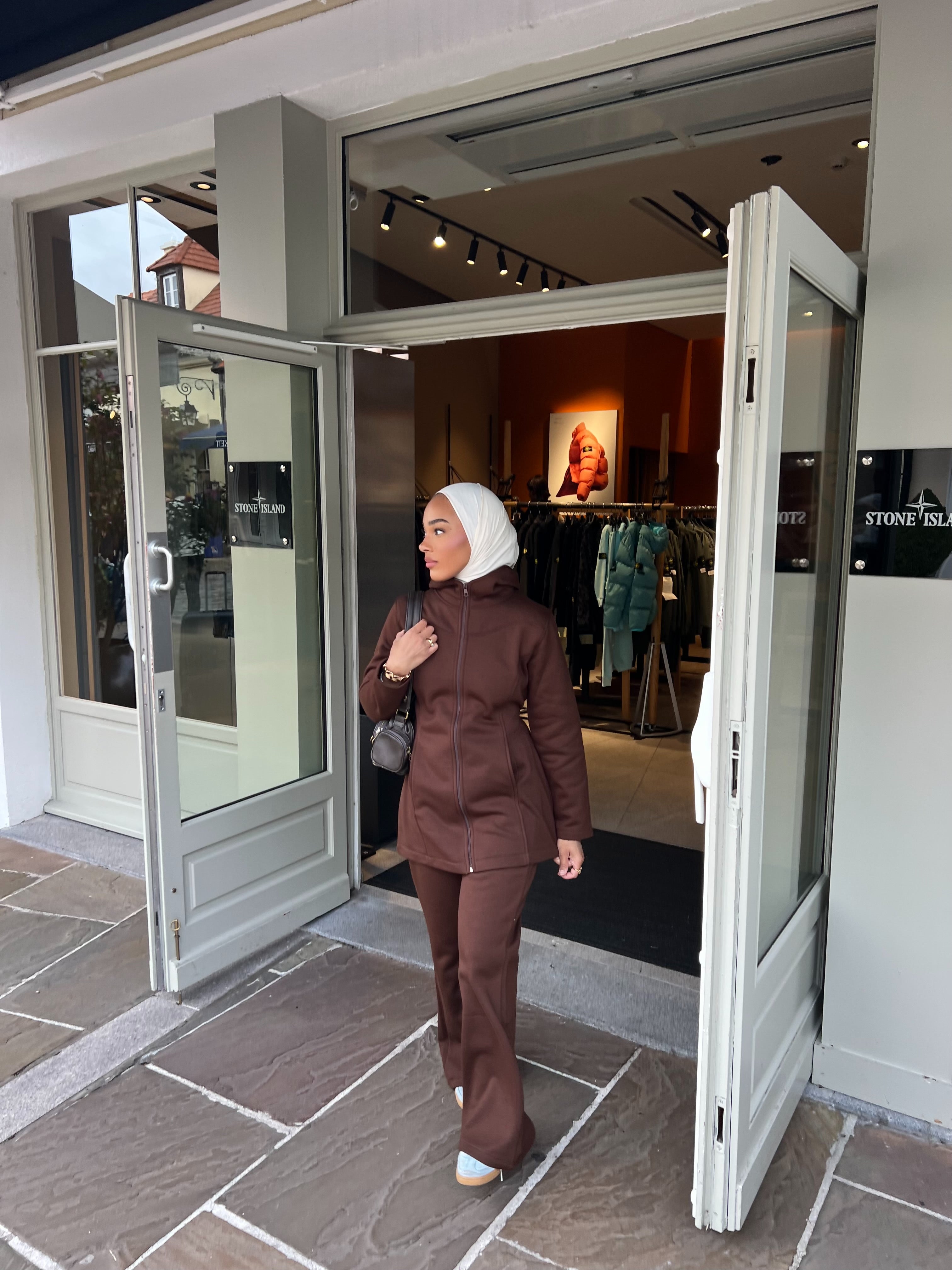 Ensemble jogging Marron chocolat Collection fit girly