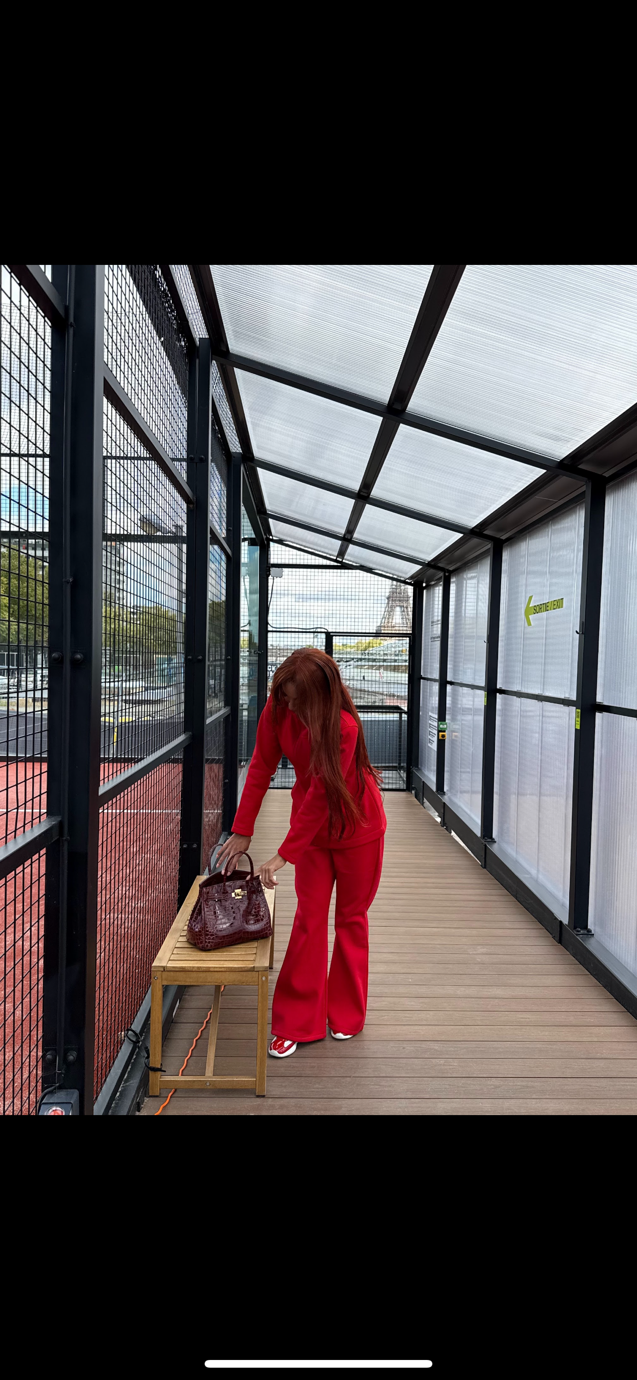 Ensemble fit girly rouge