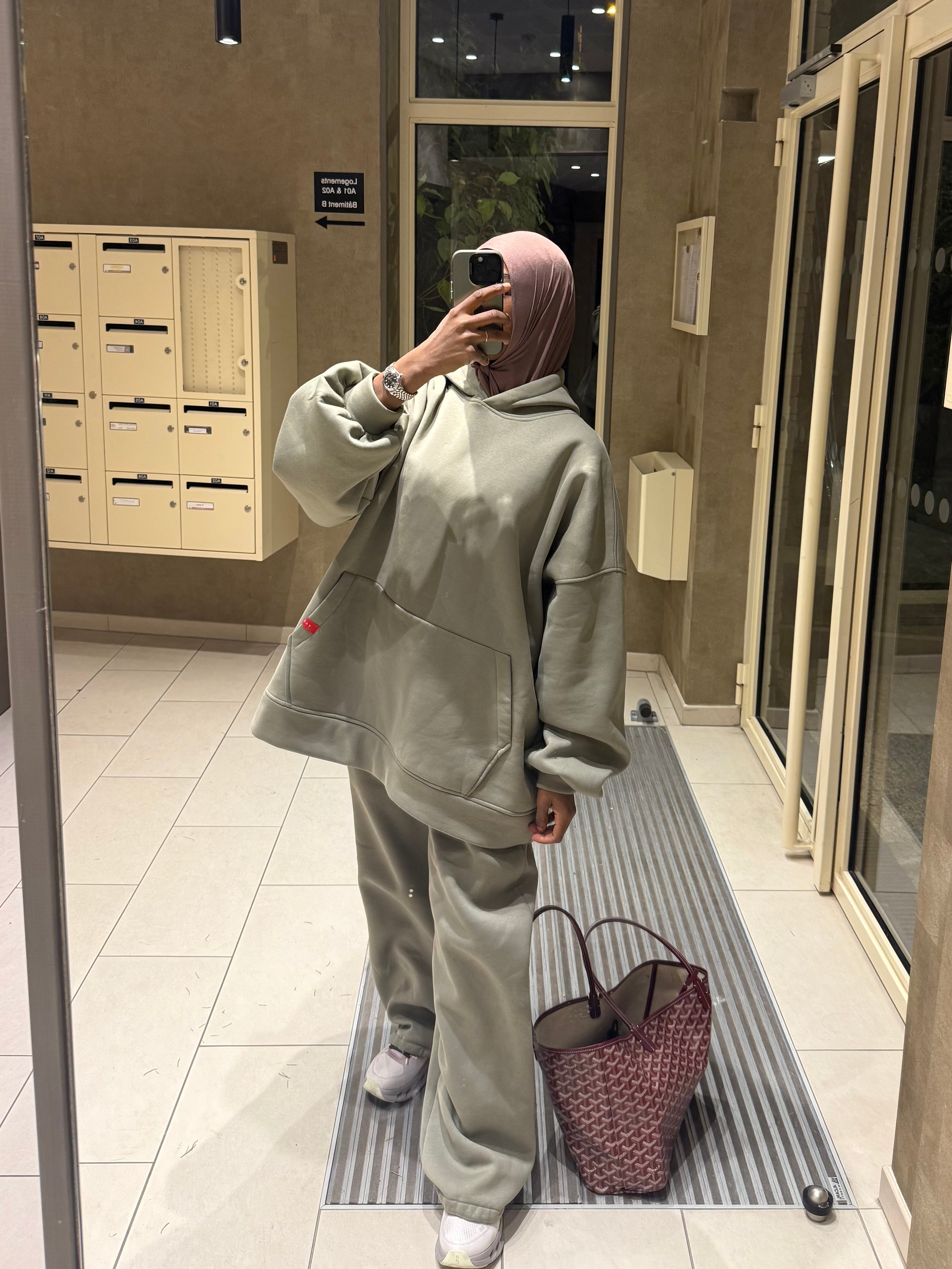 Ensemble Hoodie Heavy Kaki Pâle