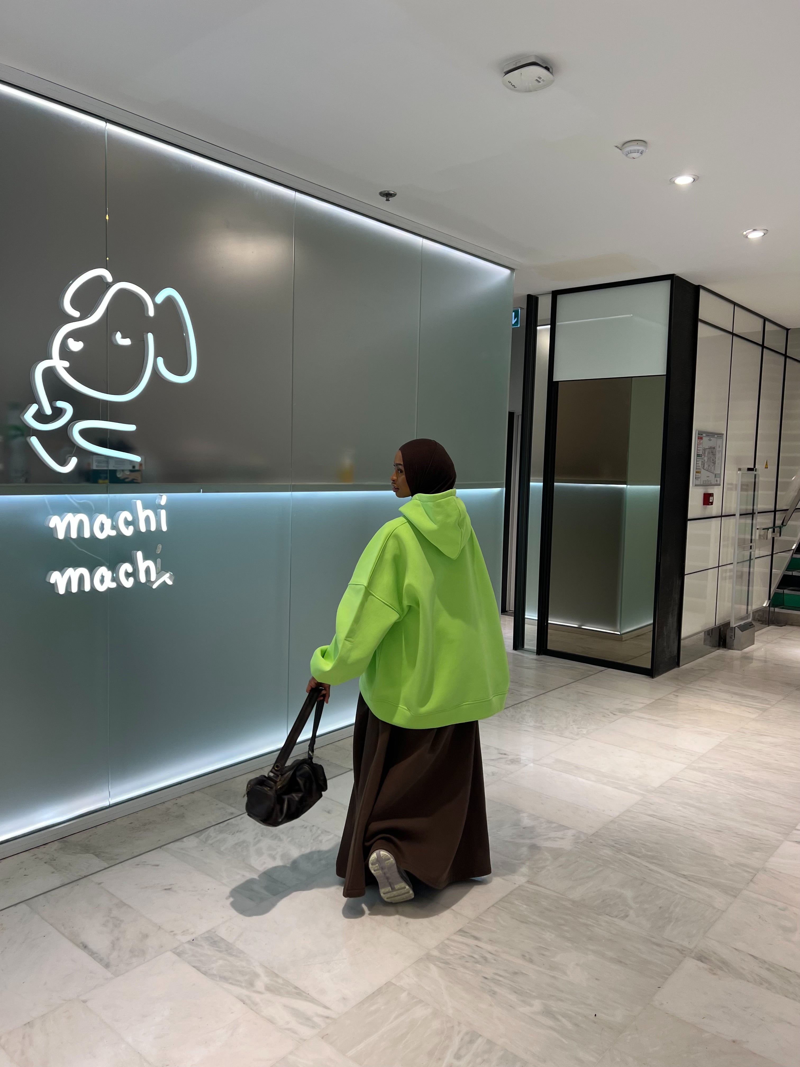 Hoodie Oversize Heavy Vert Fluo