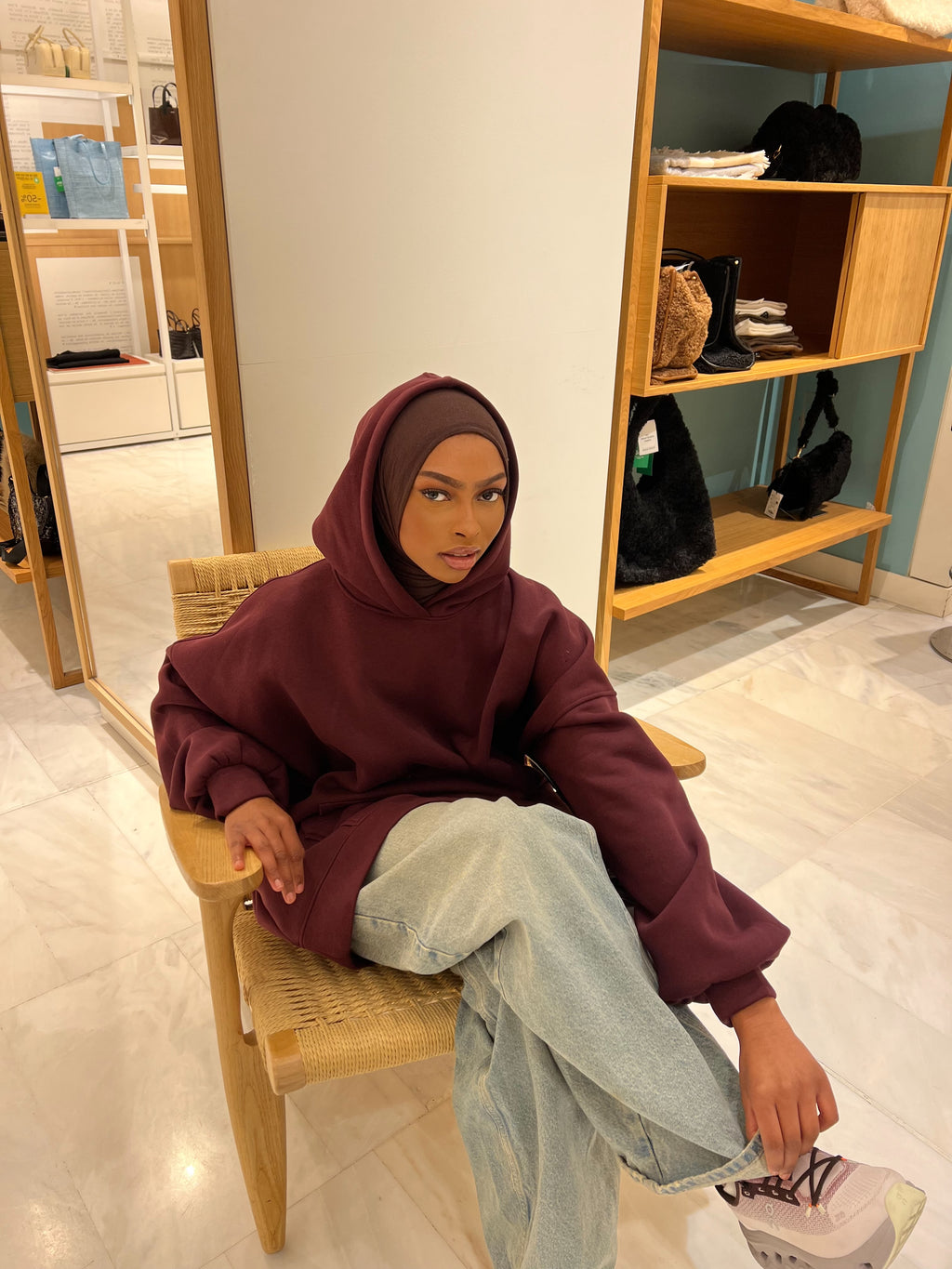 Hoodie oversize Heavy Prune