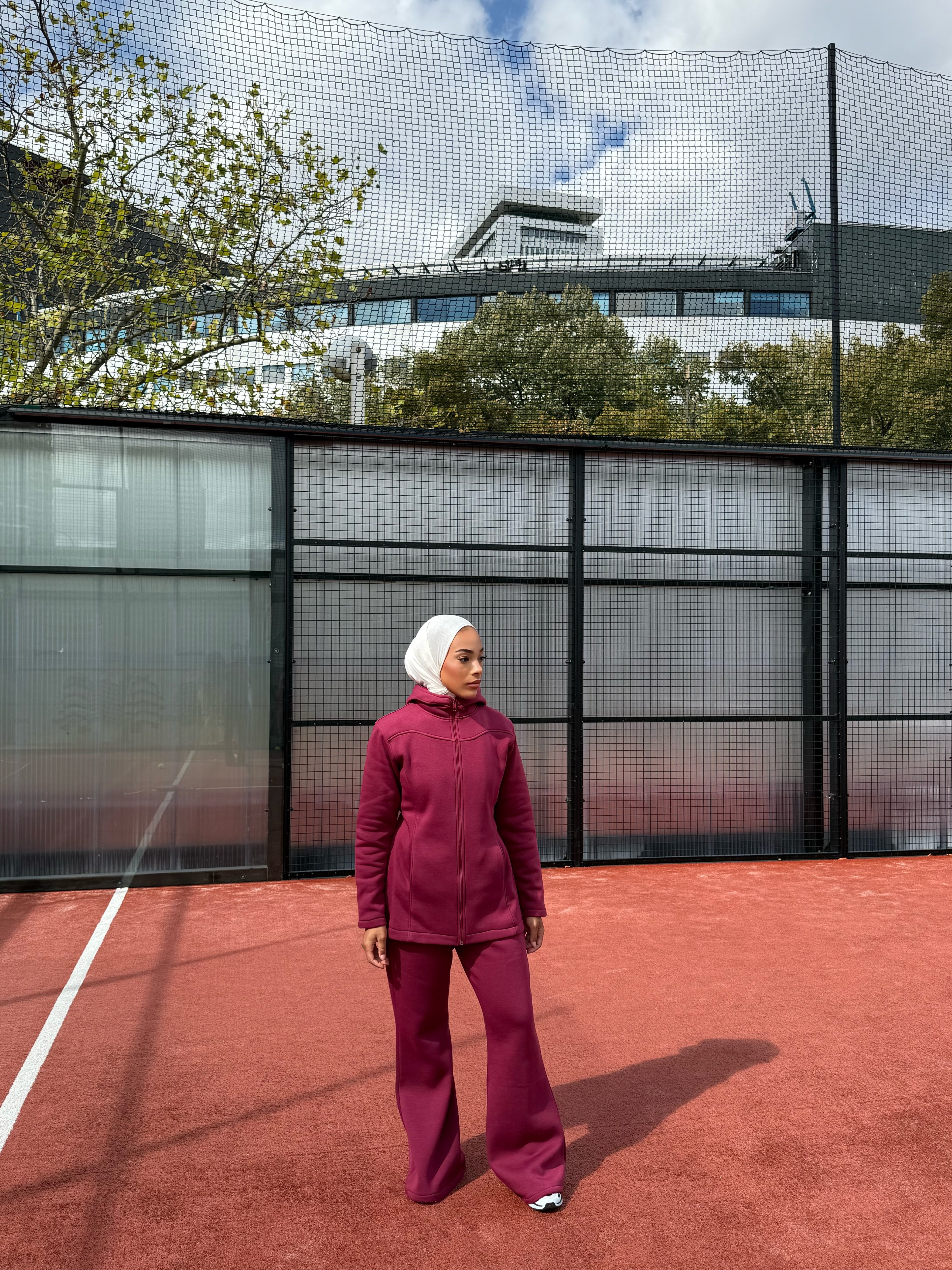 Ensemble fit girly bordeau