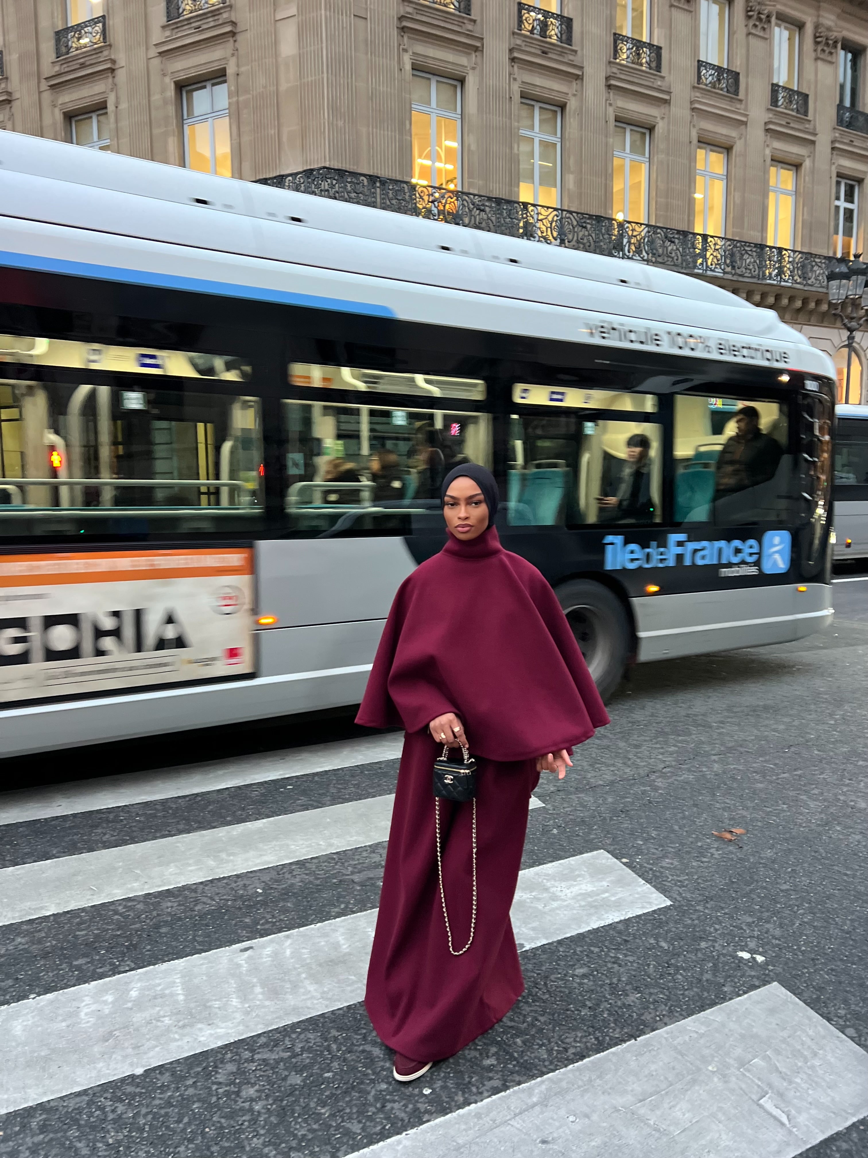 Ensemble Poncho Luna bordeau { EN STOCK }