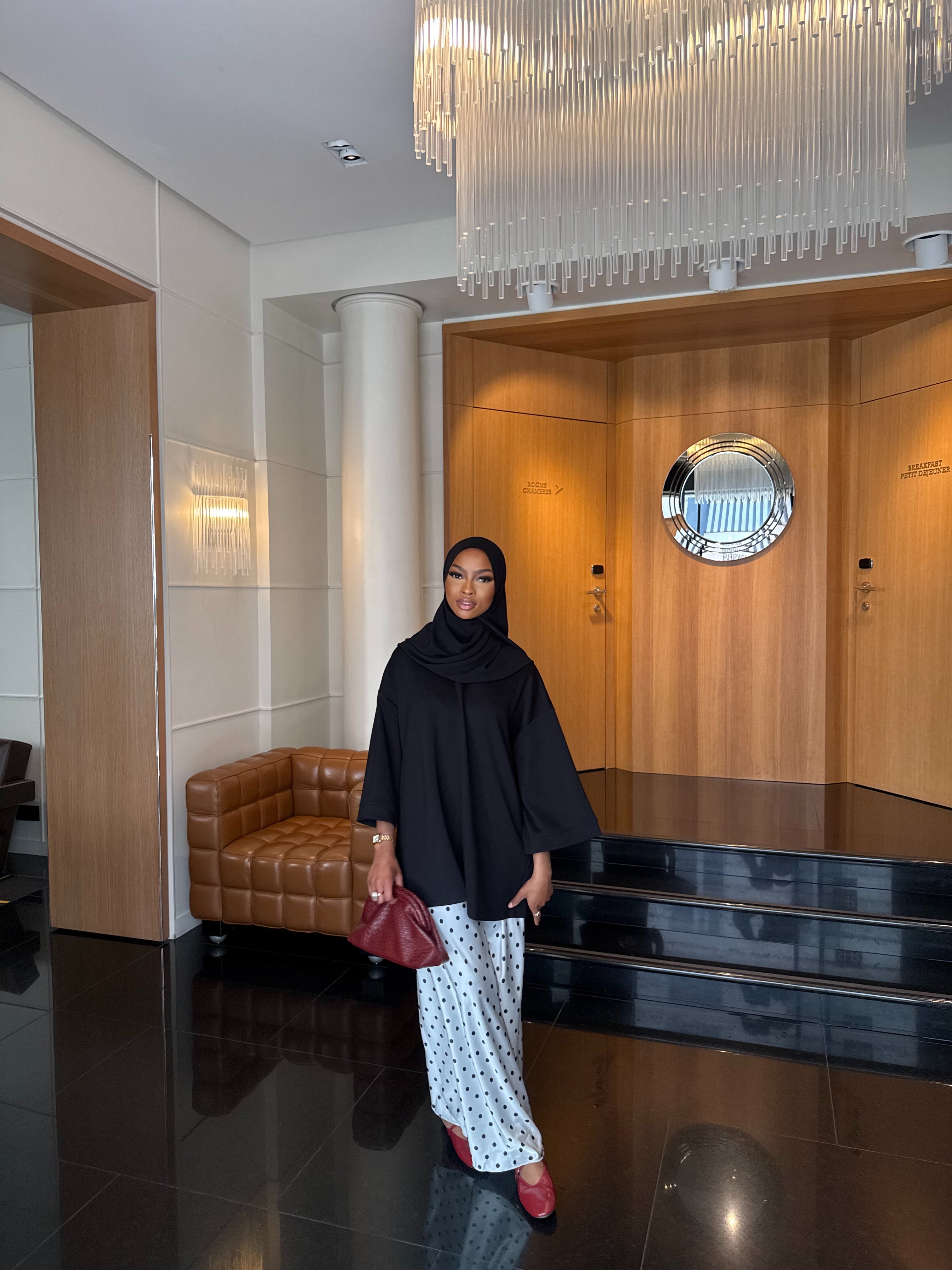 Jupe Sinaï Blanc (Pois noirs)