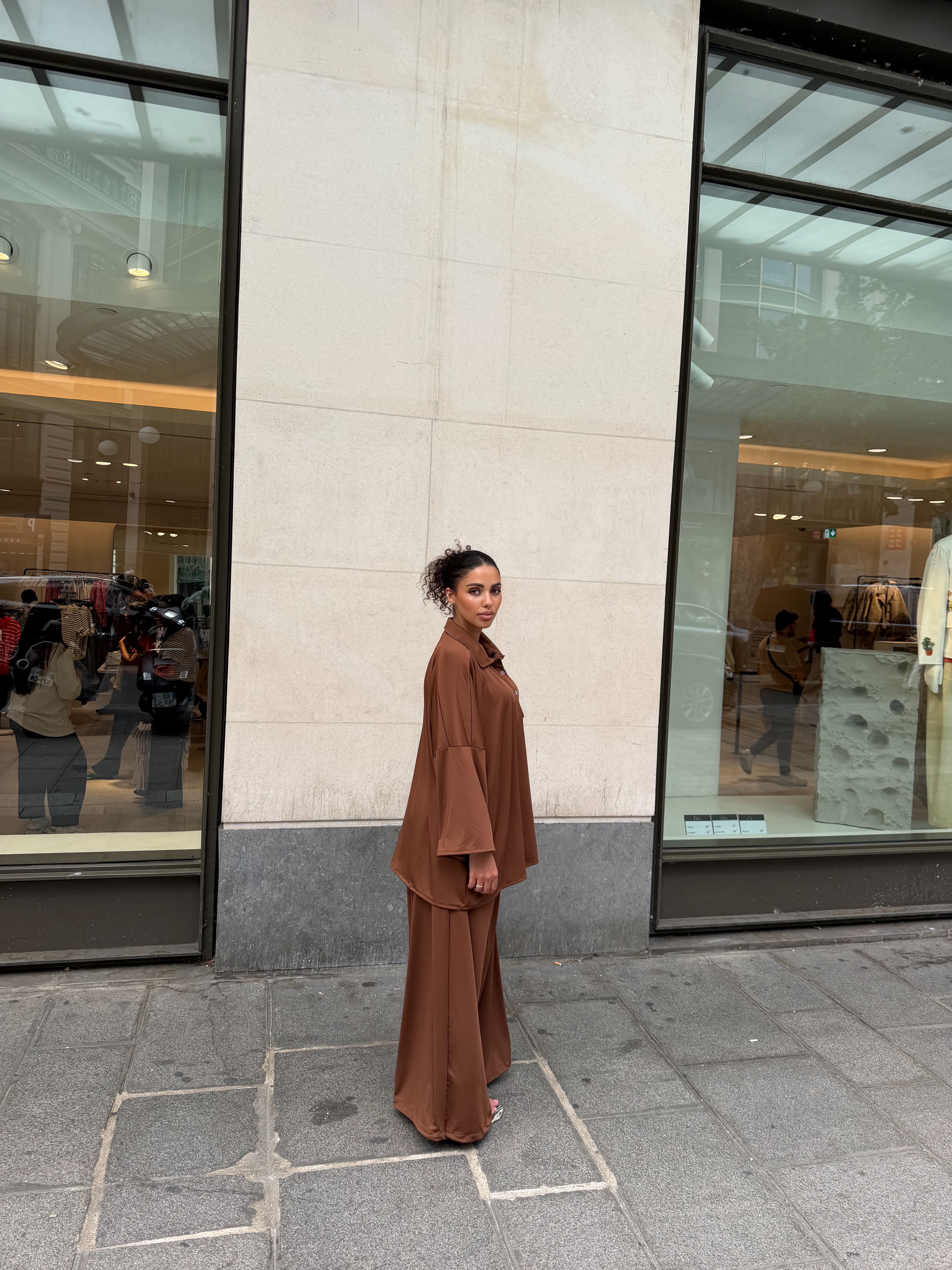 Burkini polo Lina Camel foncé
