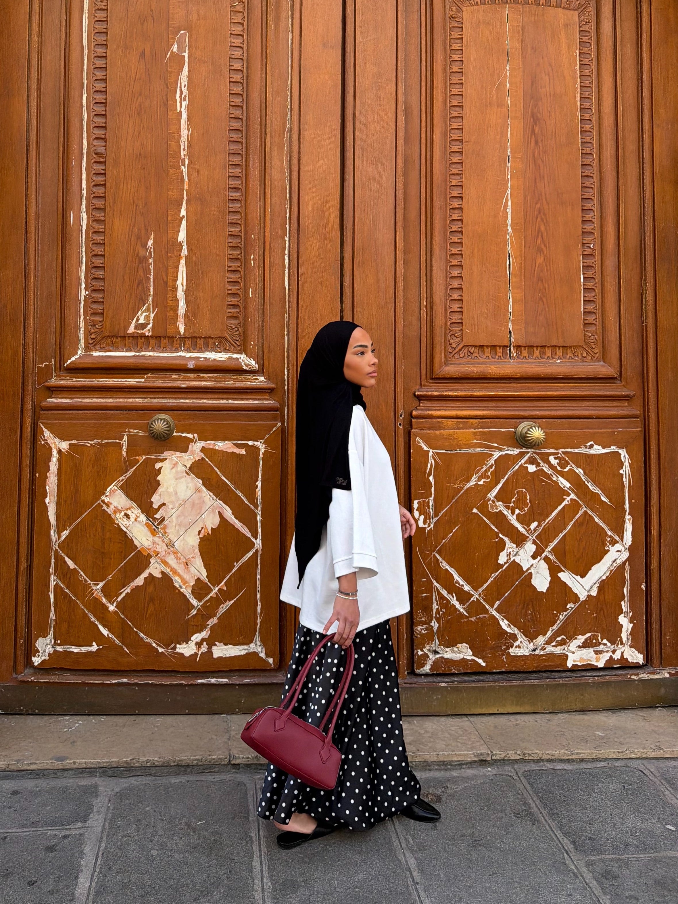 Jupe Sinaï Noir (Pois blancs)