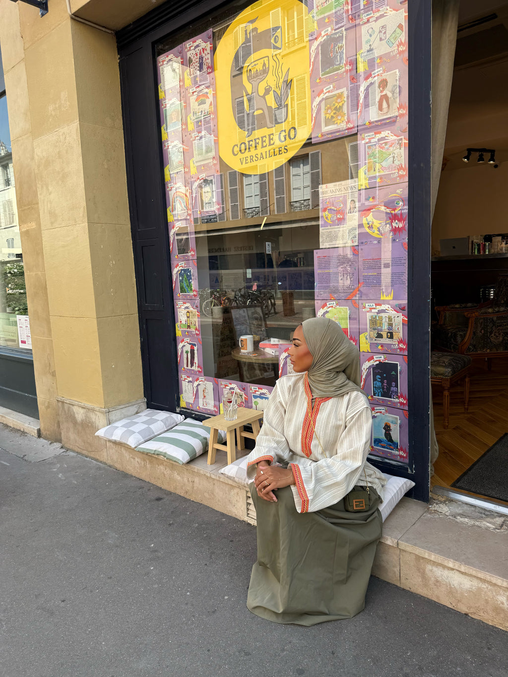 ( Taille Tall )Blouse Marrakech ( beige col orange )