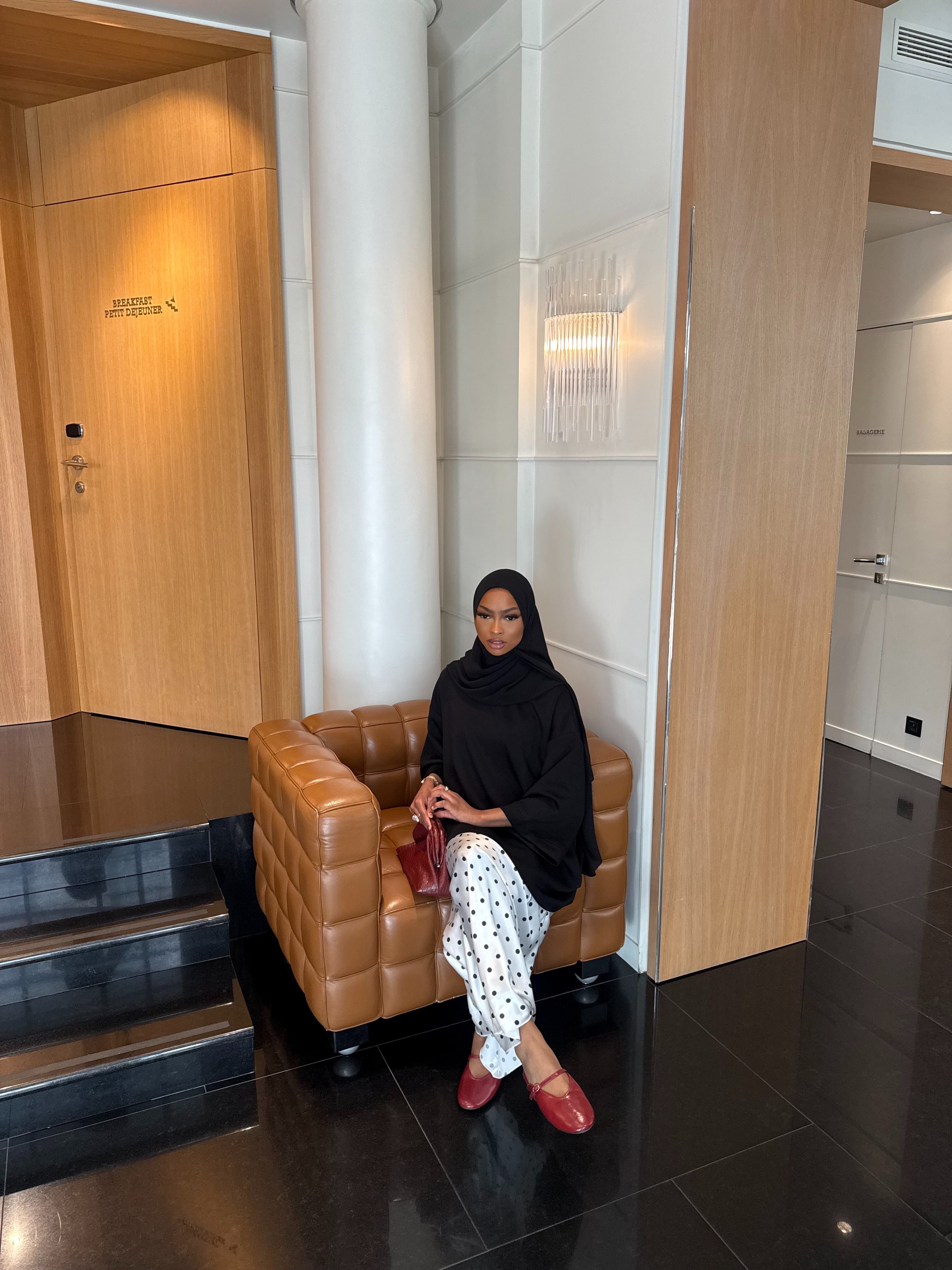 Jupe Sinaï Blanc (Pois noirs)