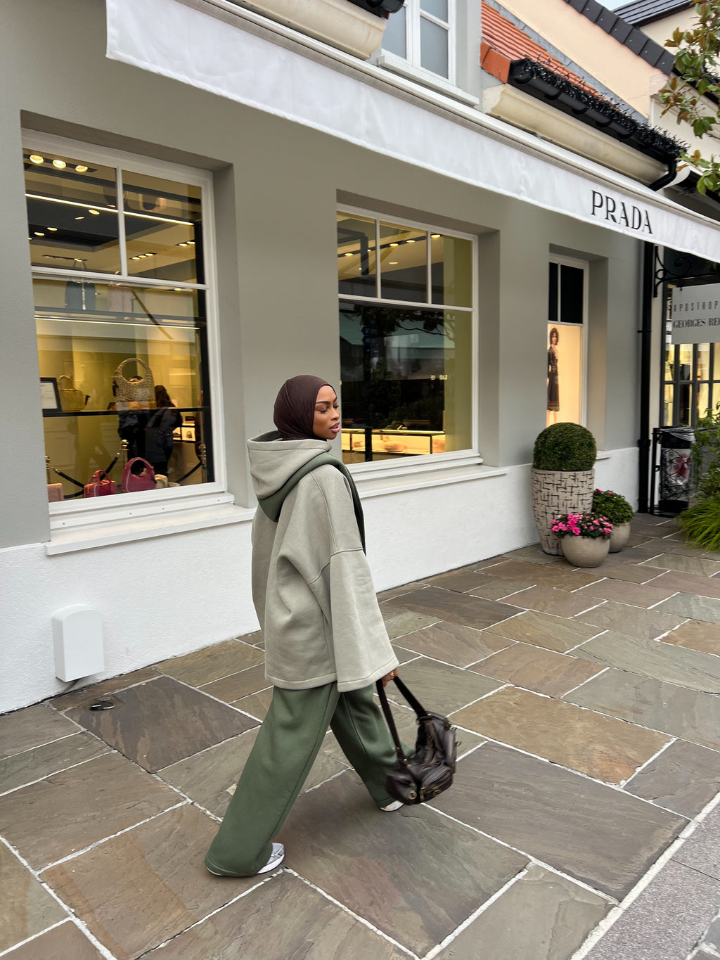 Set Aura Fit Kaki ( Pantalon et écharpe-capuche )