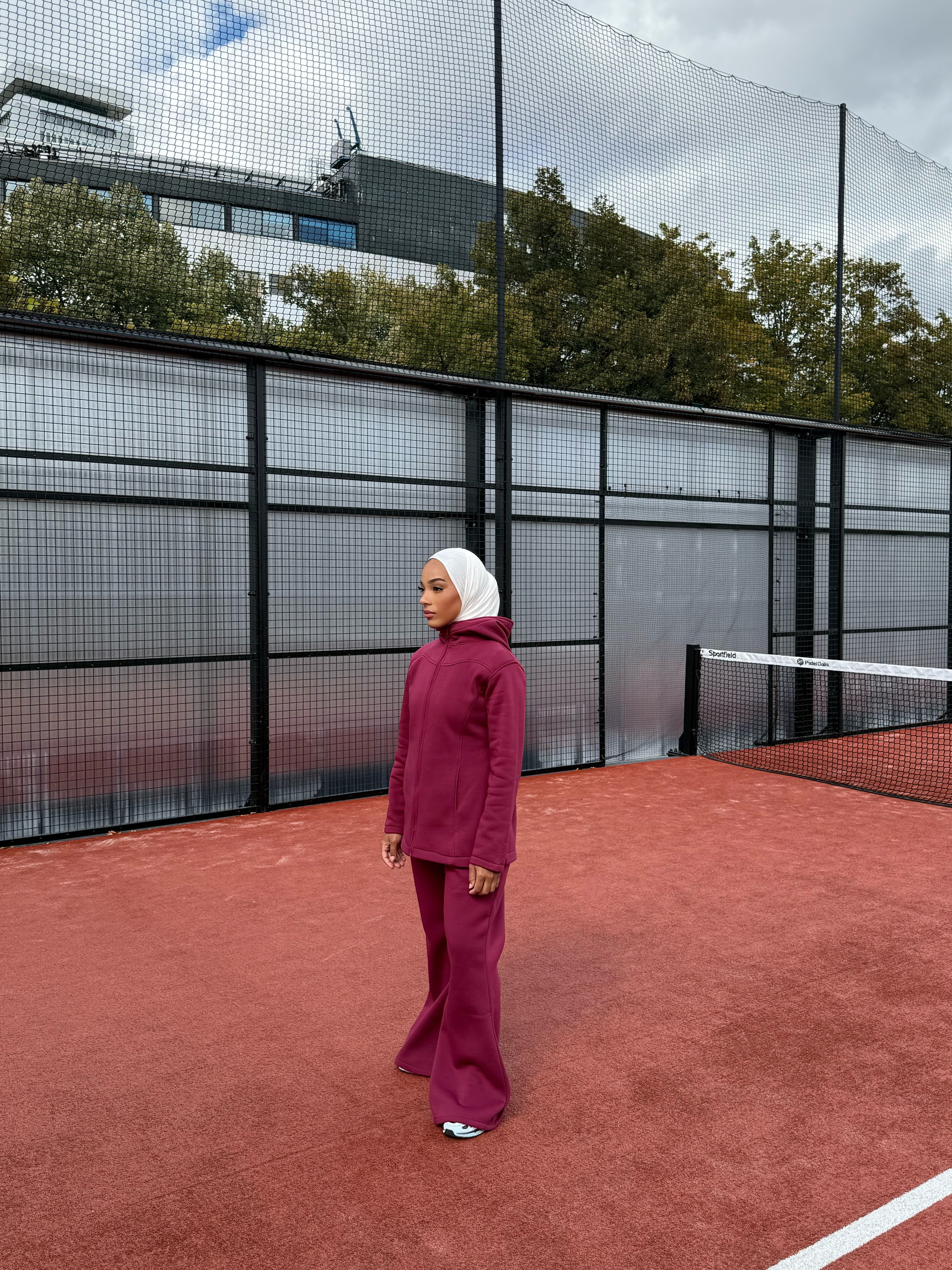 Ensemble fit girly bordeau