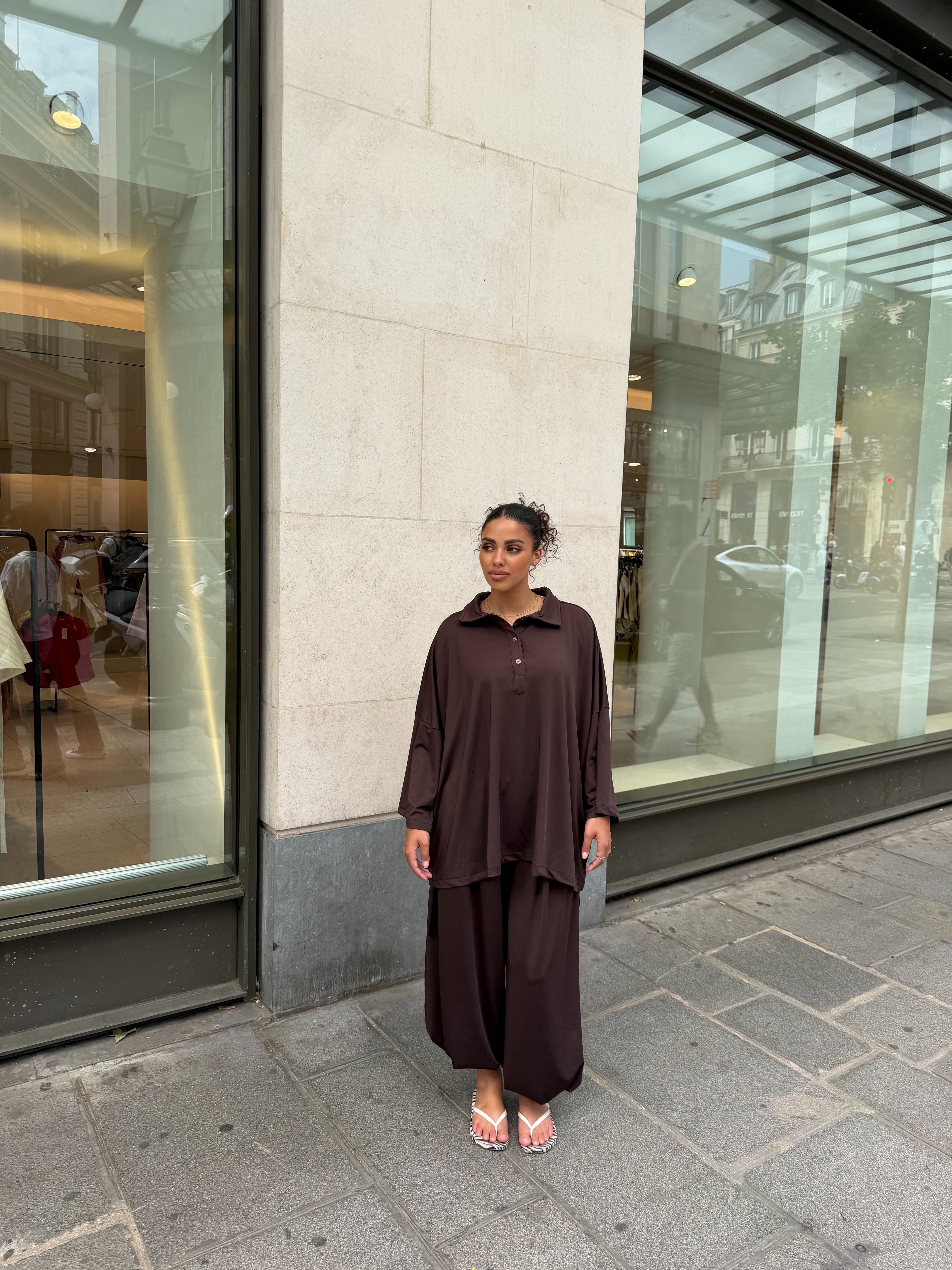 Burkini polo Lina Marron foncé