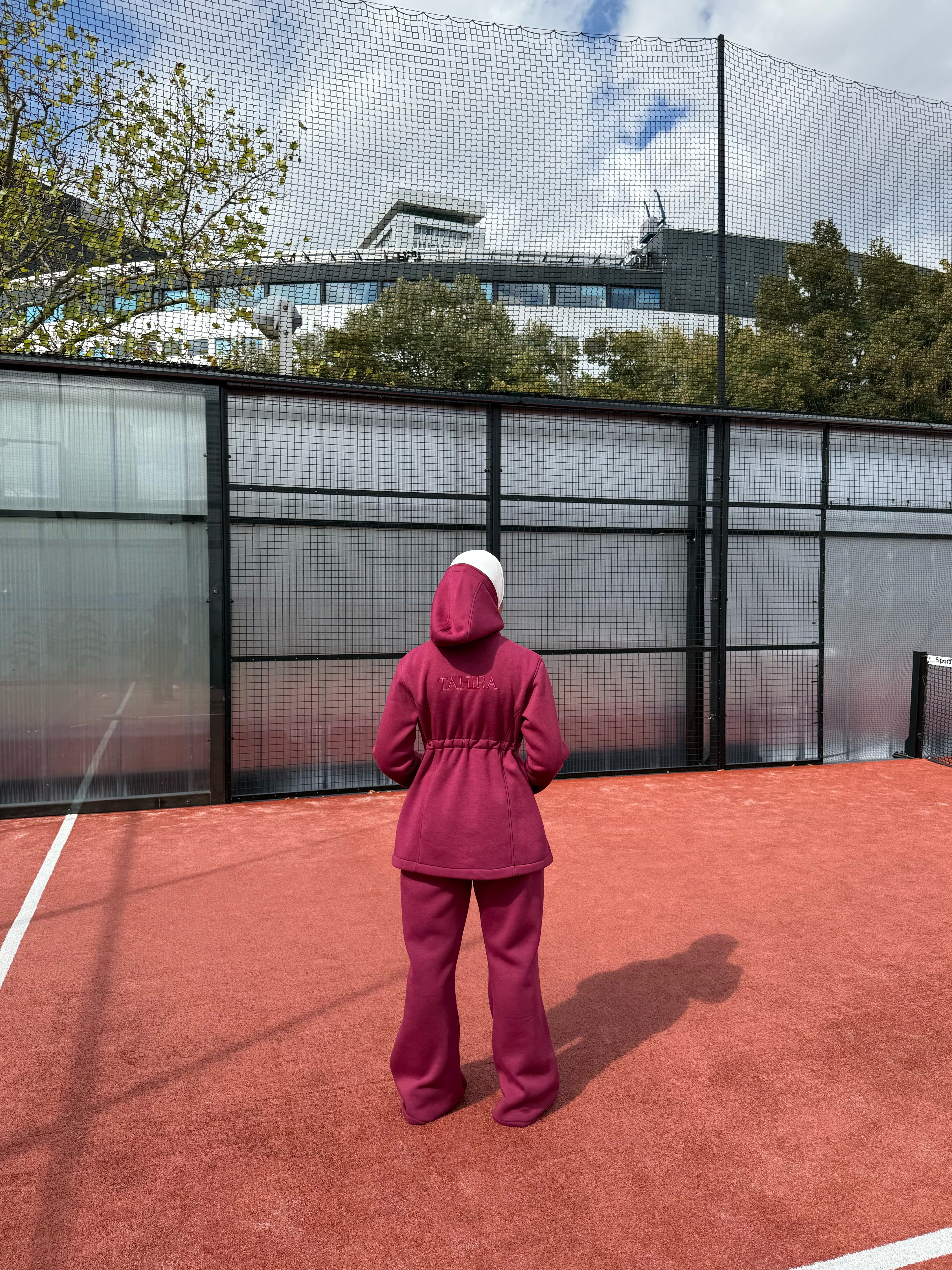 Ensemble fit girly bordeau