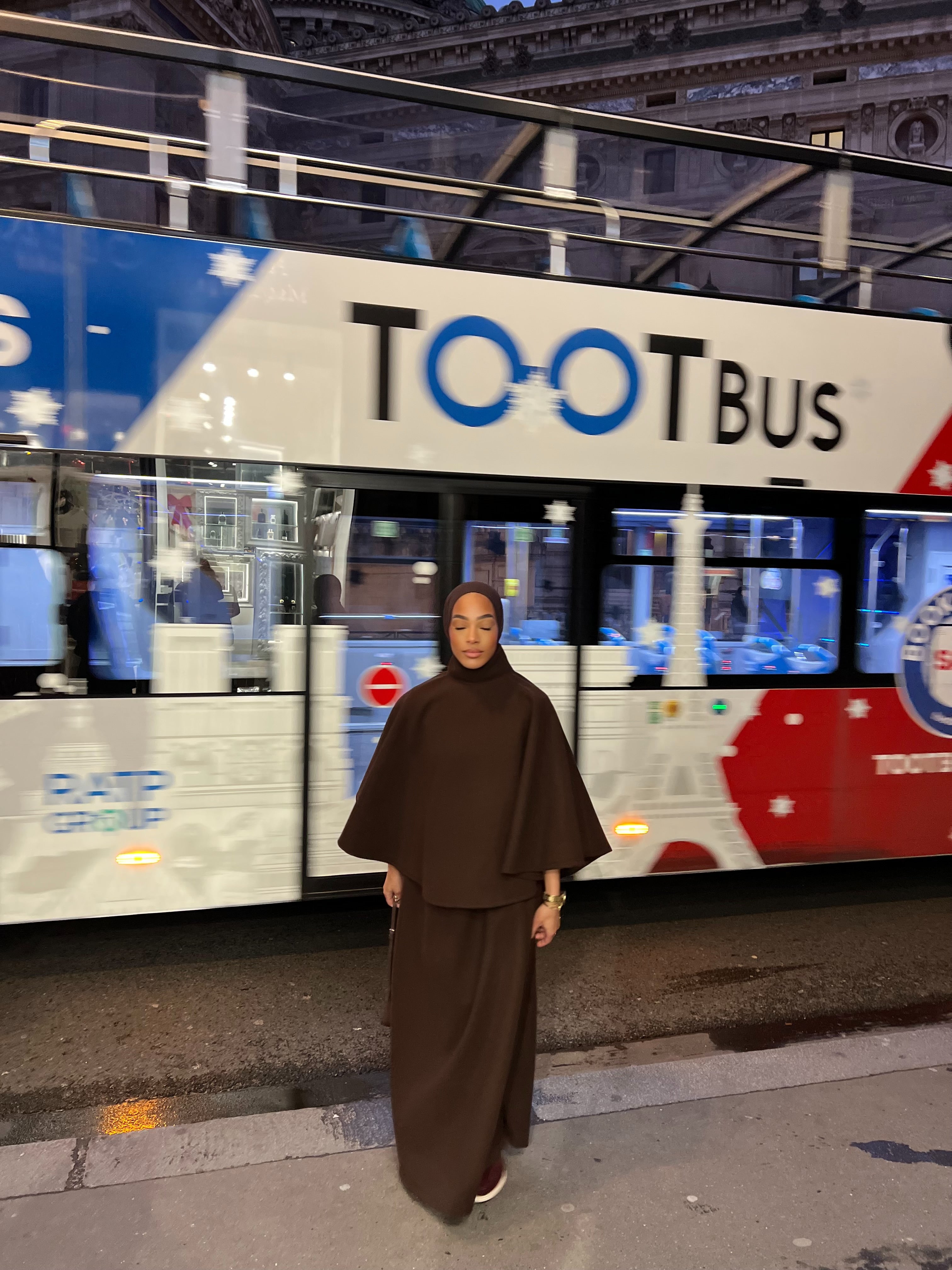 Ensemble Poncho Luna marron { EN STOCK }