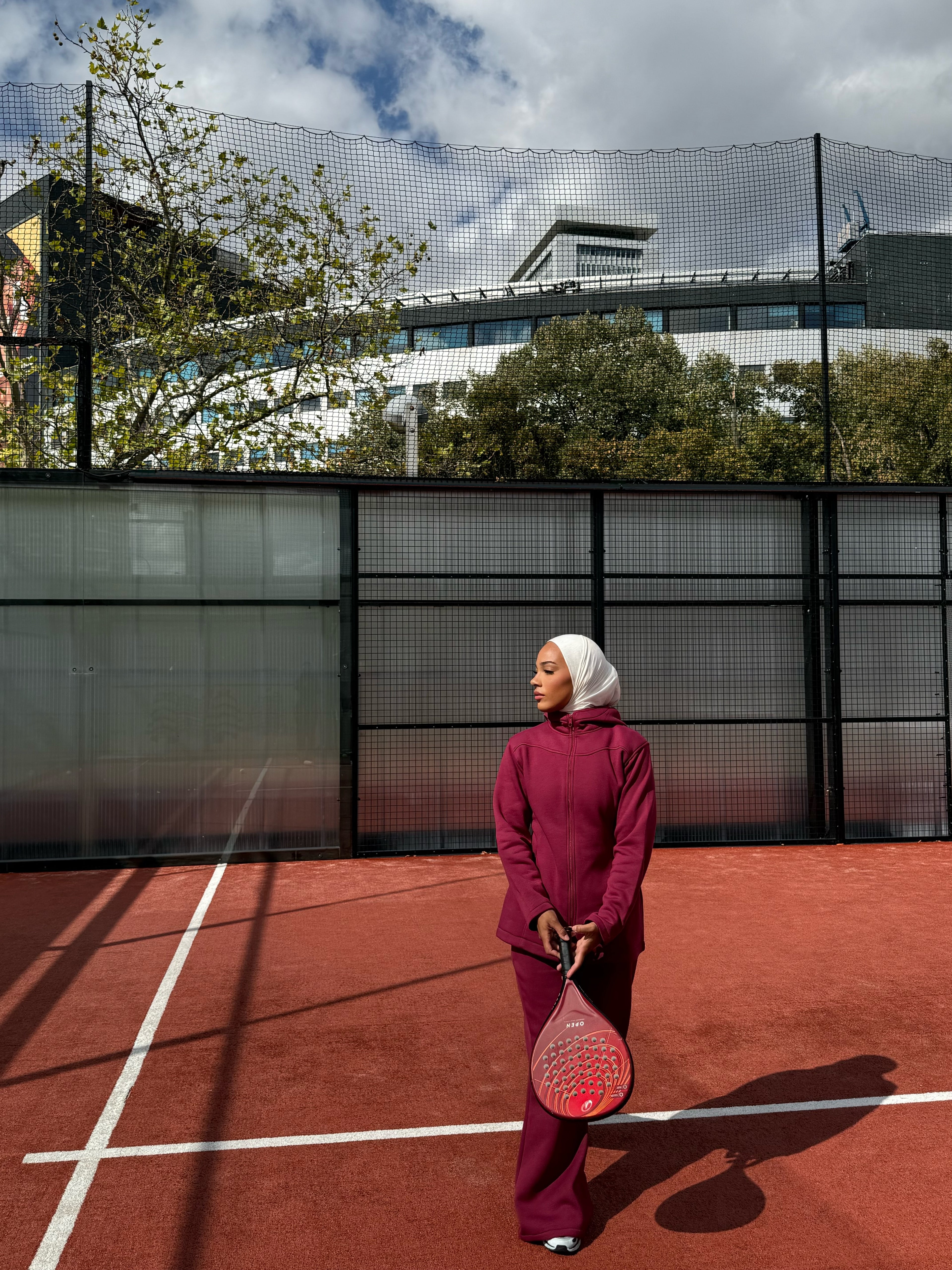 Ensemble fit girly bordeau