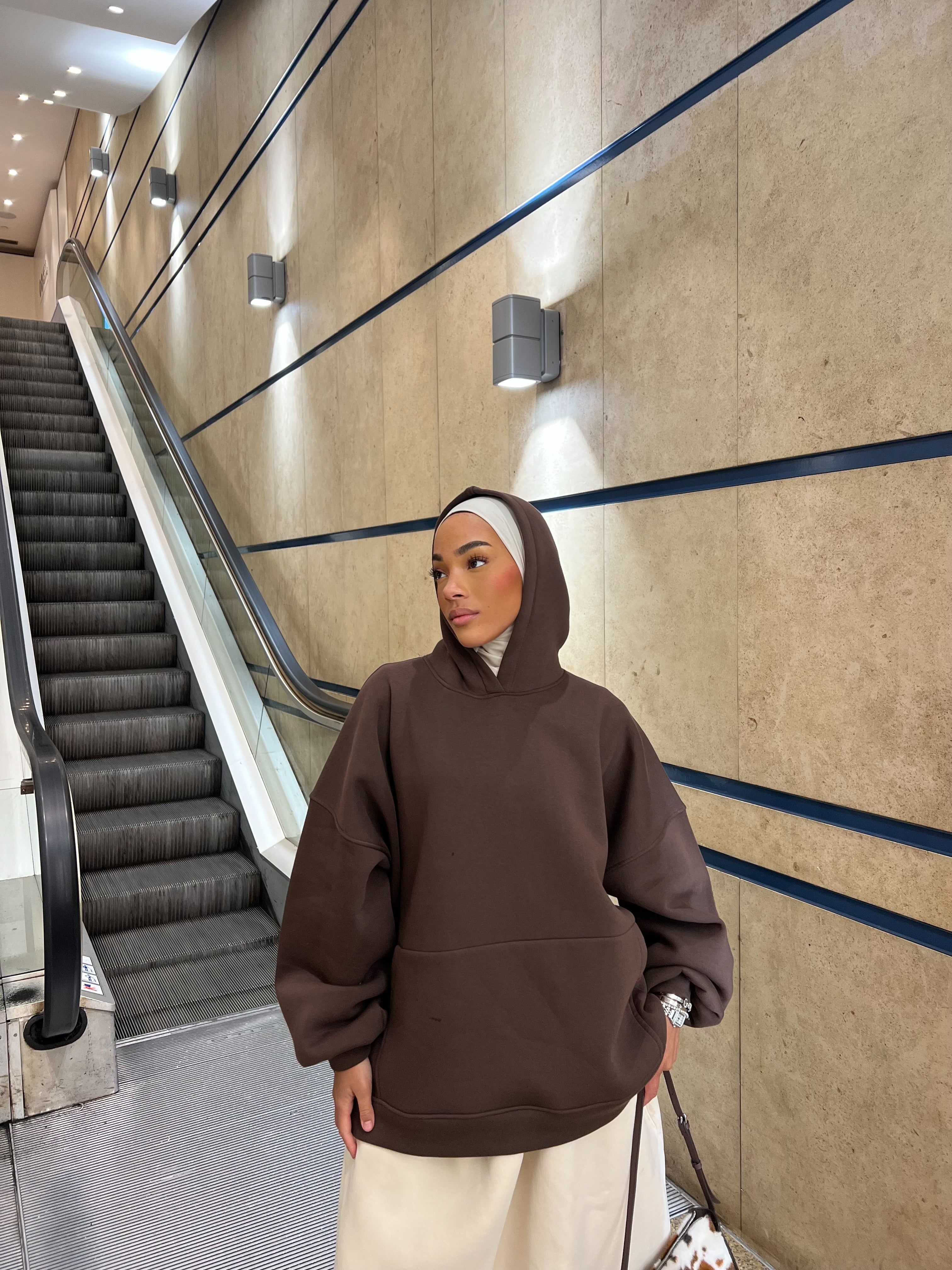 Hoodie Oversize Heavy Marron