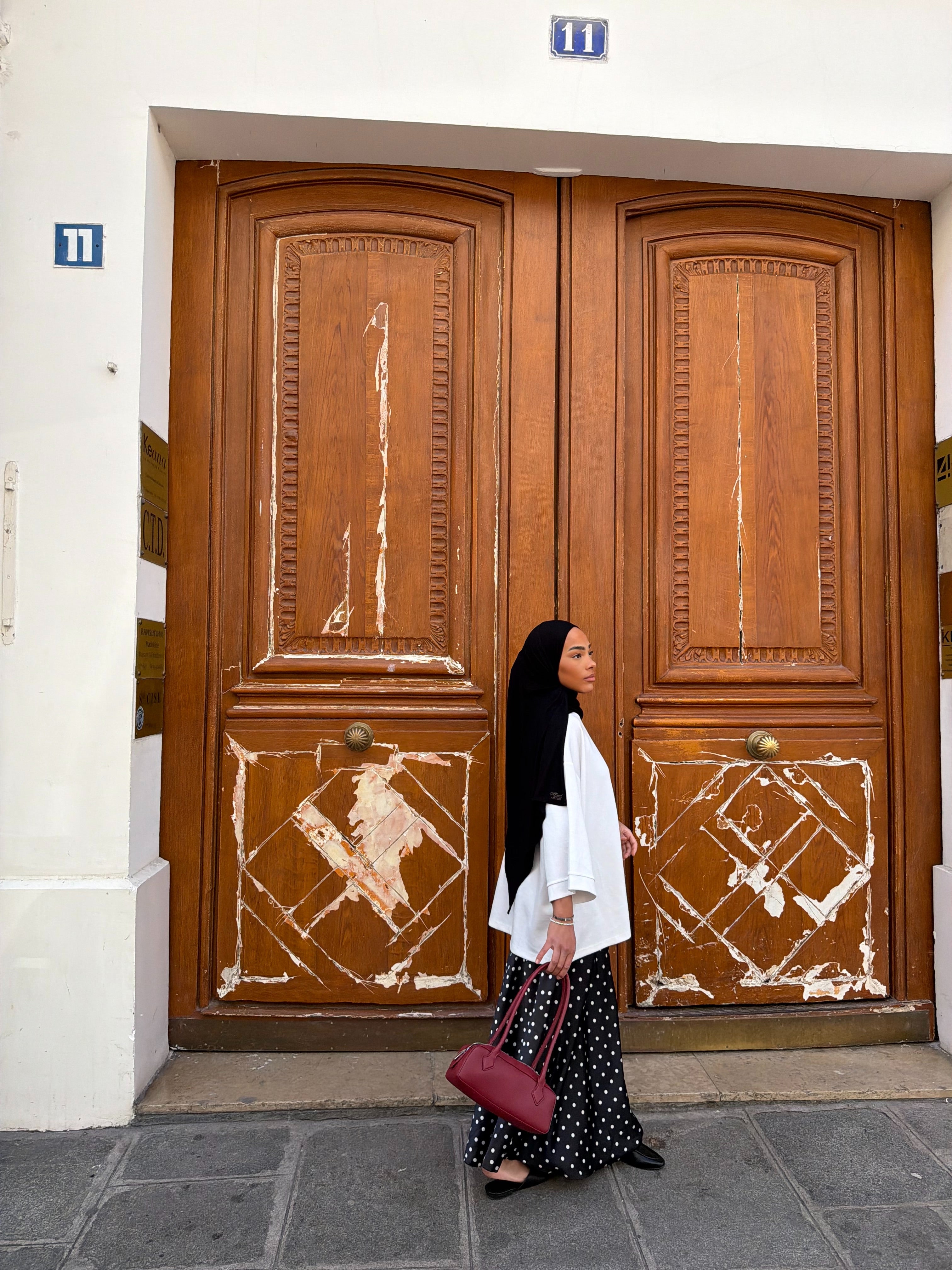 Jupe Sinaï Noir (Pois blancs)