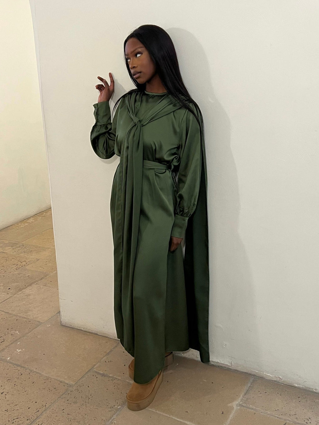 Abaya Belissima Kaki New - TAHIRA