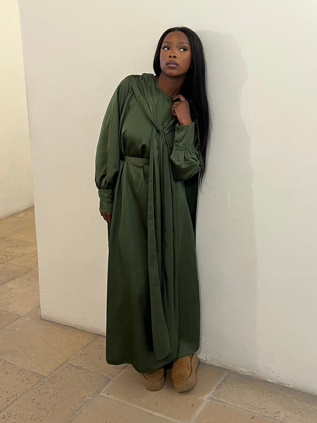 Abaya Belissima Kaki New - TAHIRA