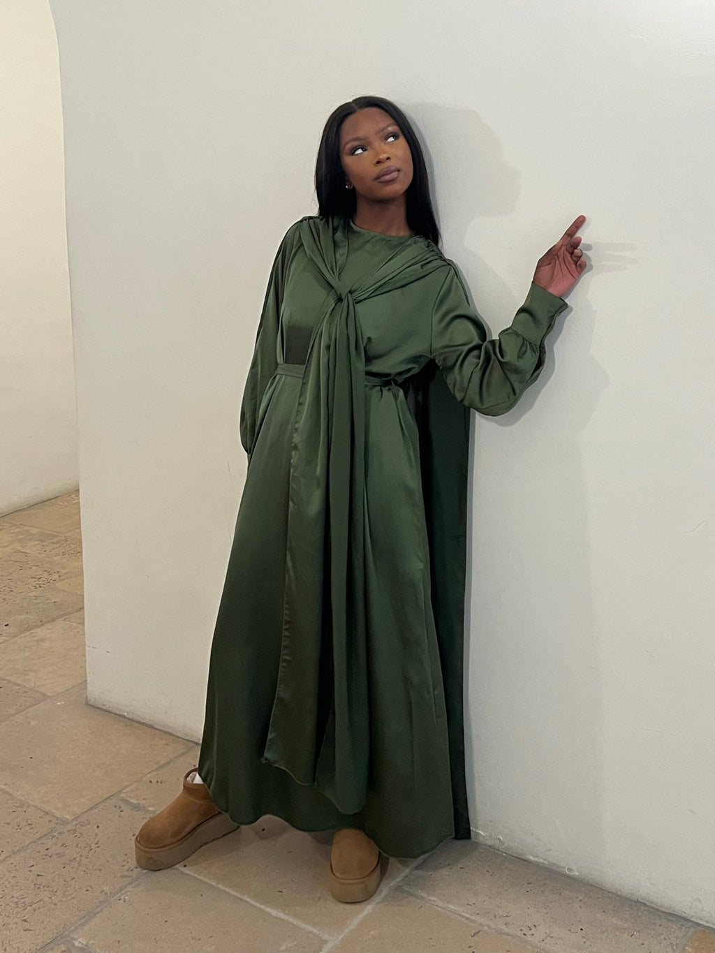 Abaya Belissima Kaki New - TAHIRA