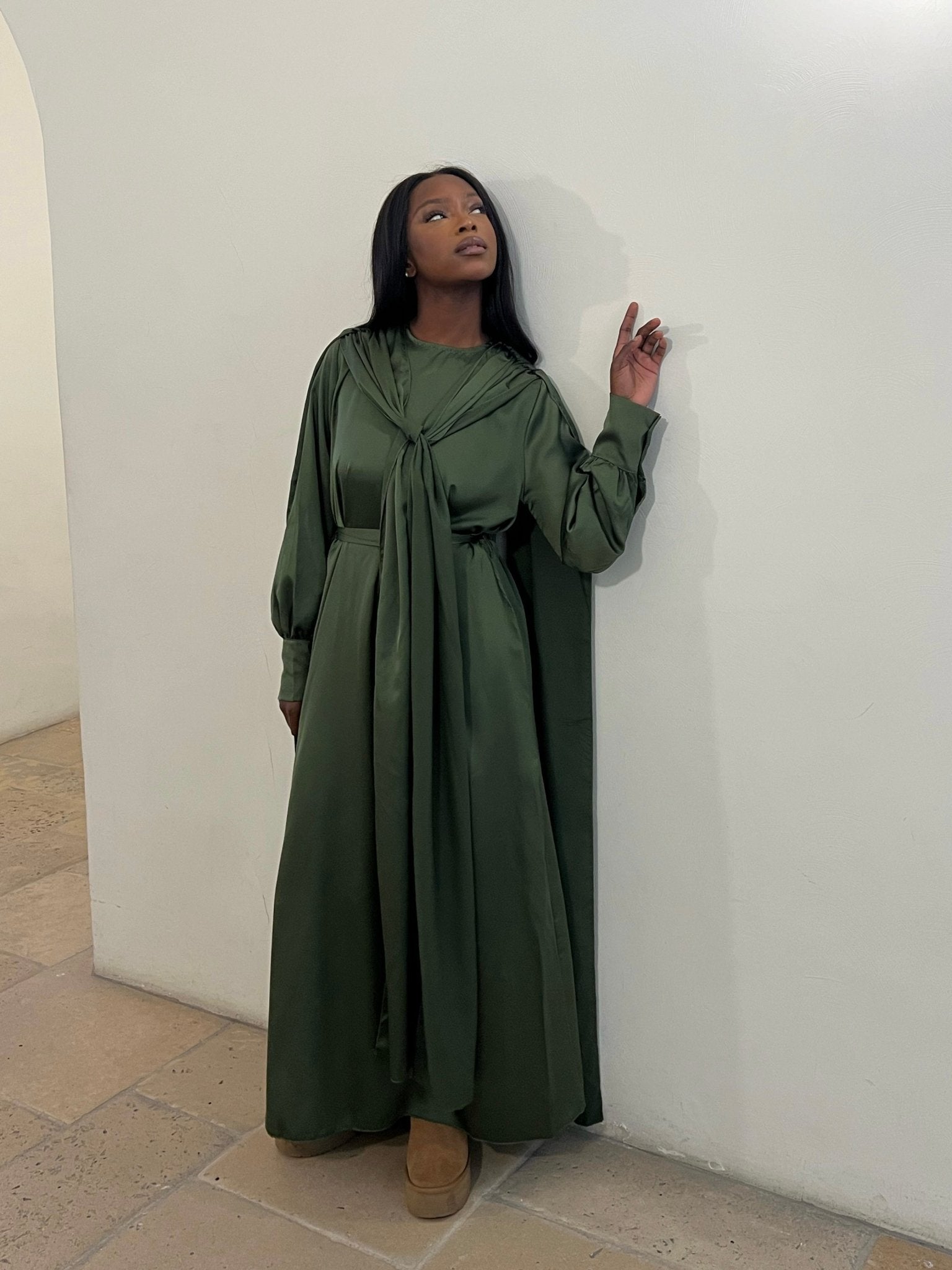 Abaya Belissima Kaki New - TAHIRA