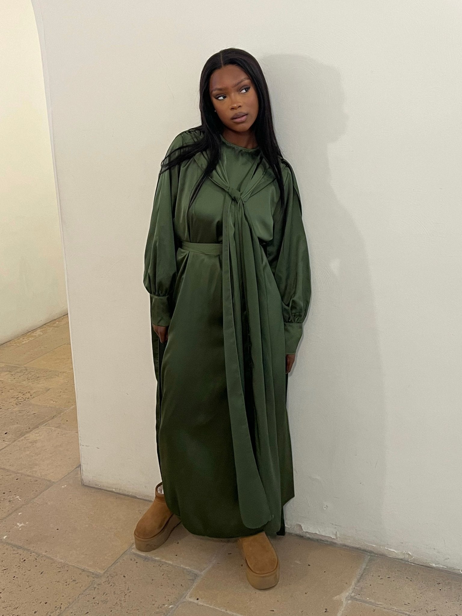 Abaya Belissima Kaki New - TAHIRA
