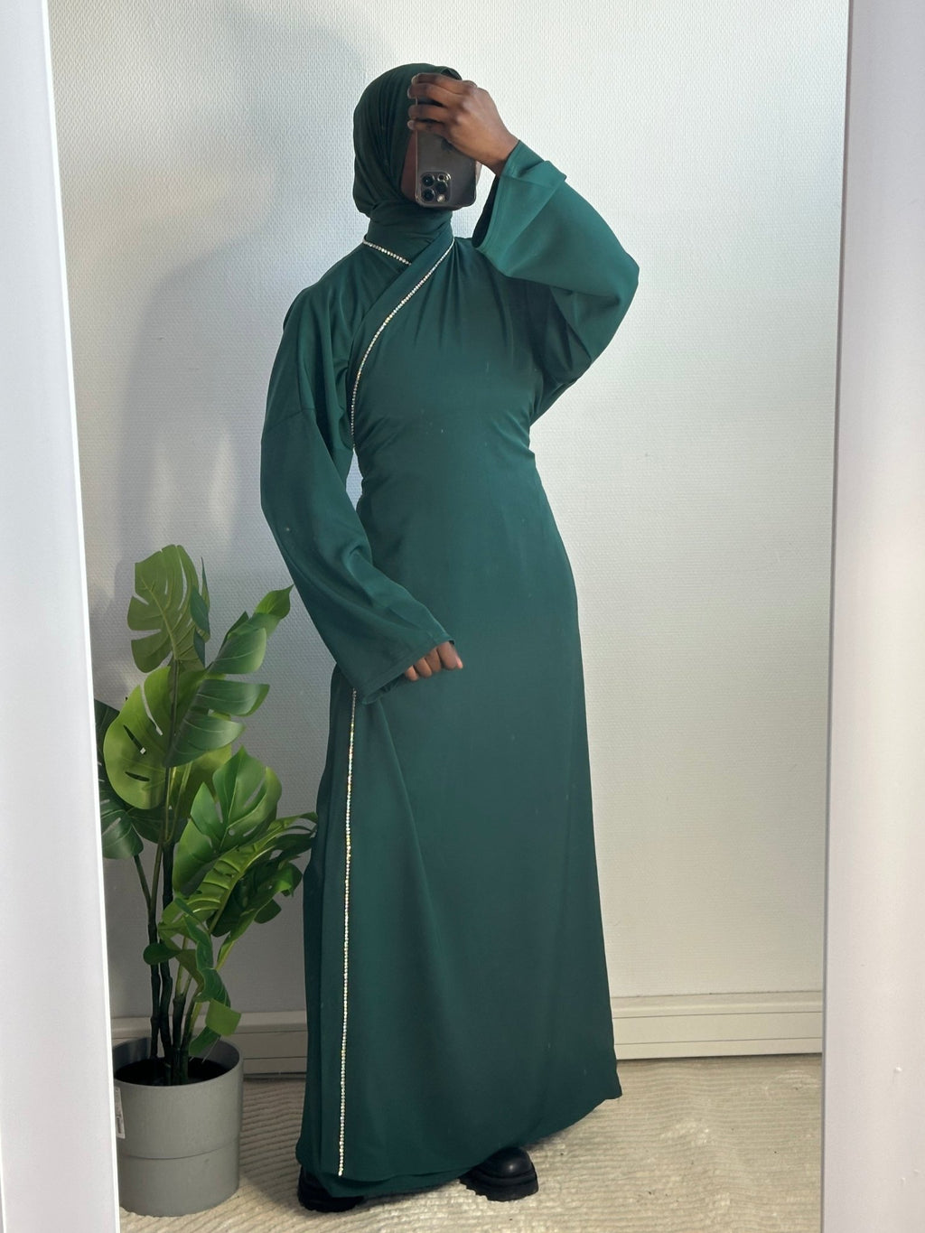 Abaya Cache Coeur Saliha Emeraude - TAHIRA