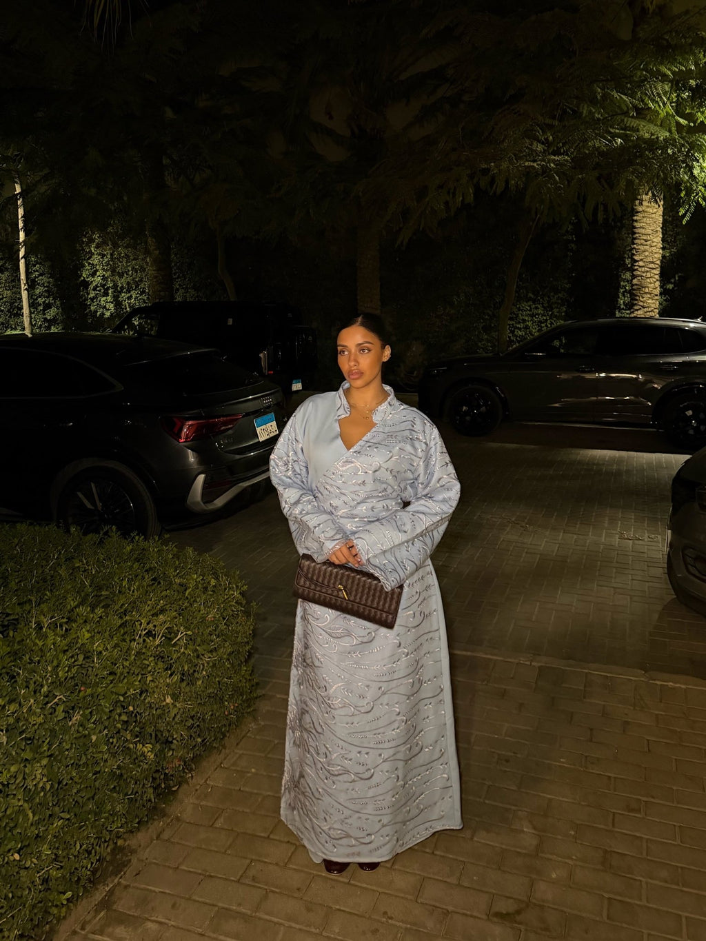 Abaya Kyu New Brodé Bleu Ciel - TAHIRA