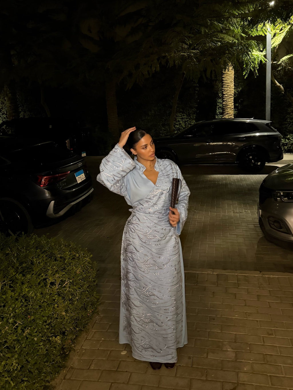 Abaya Kyu New Brodé Bleu Ciel - TAHIRA
