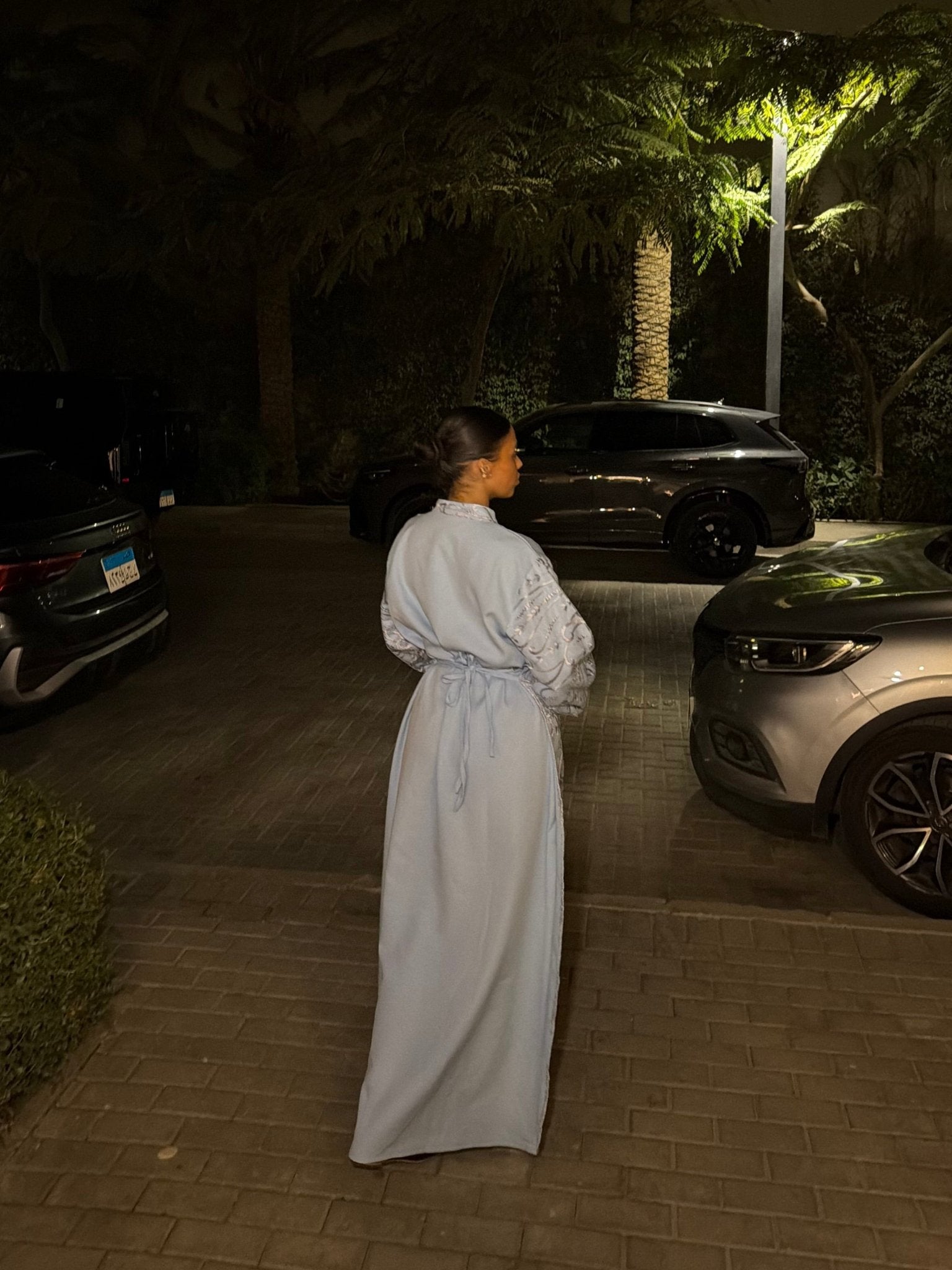Abaya Kyu New Brodé Bleu Ciel - TAHIRA