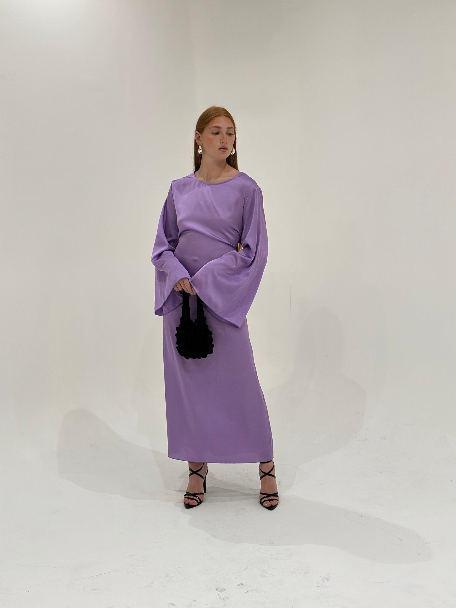 Abaya Satiné Sunshine Violet Lilas - TAHIRA