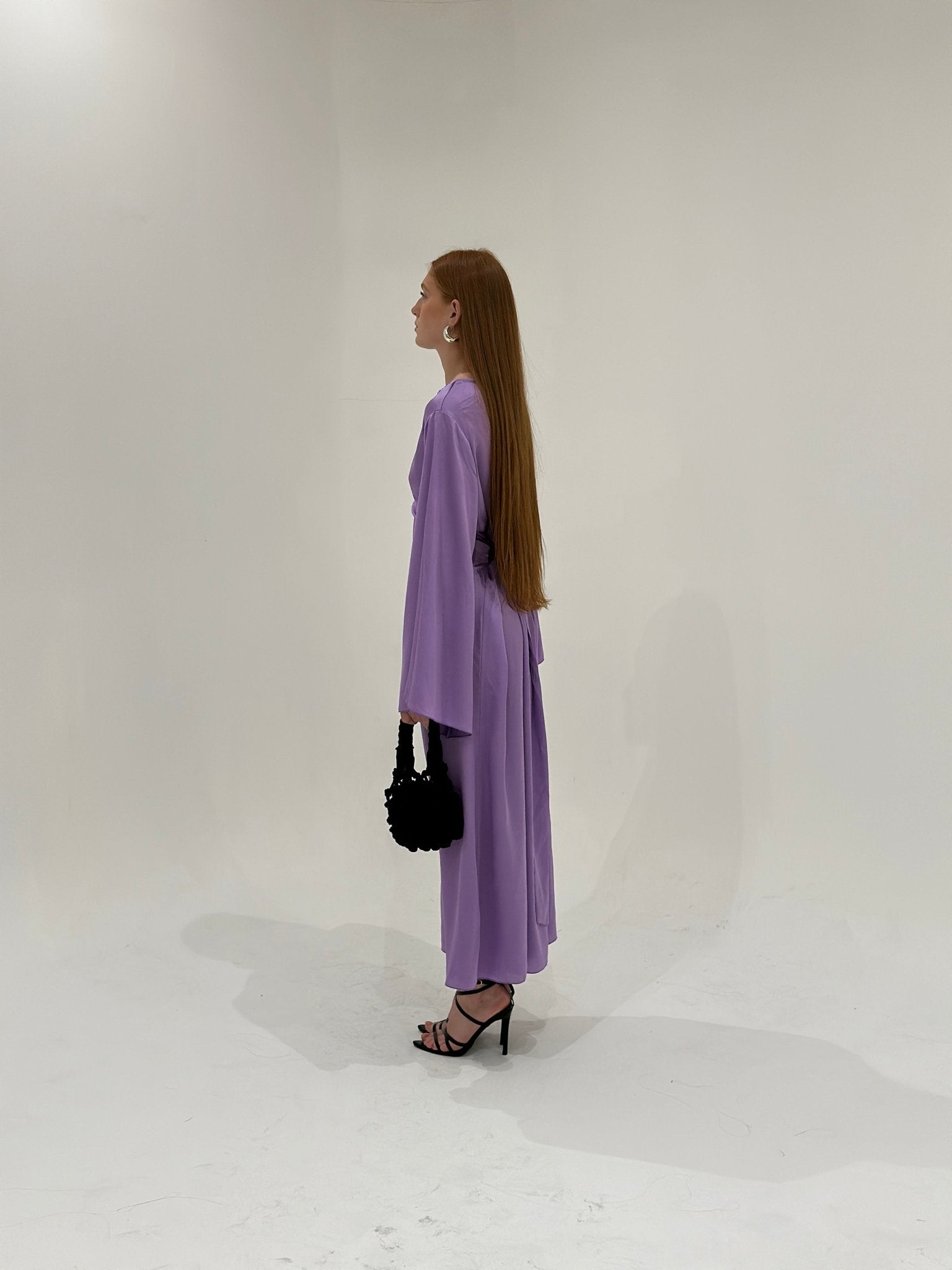 Abaya Satiné Sunshine Violet Lilas - TAHIRA