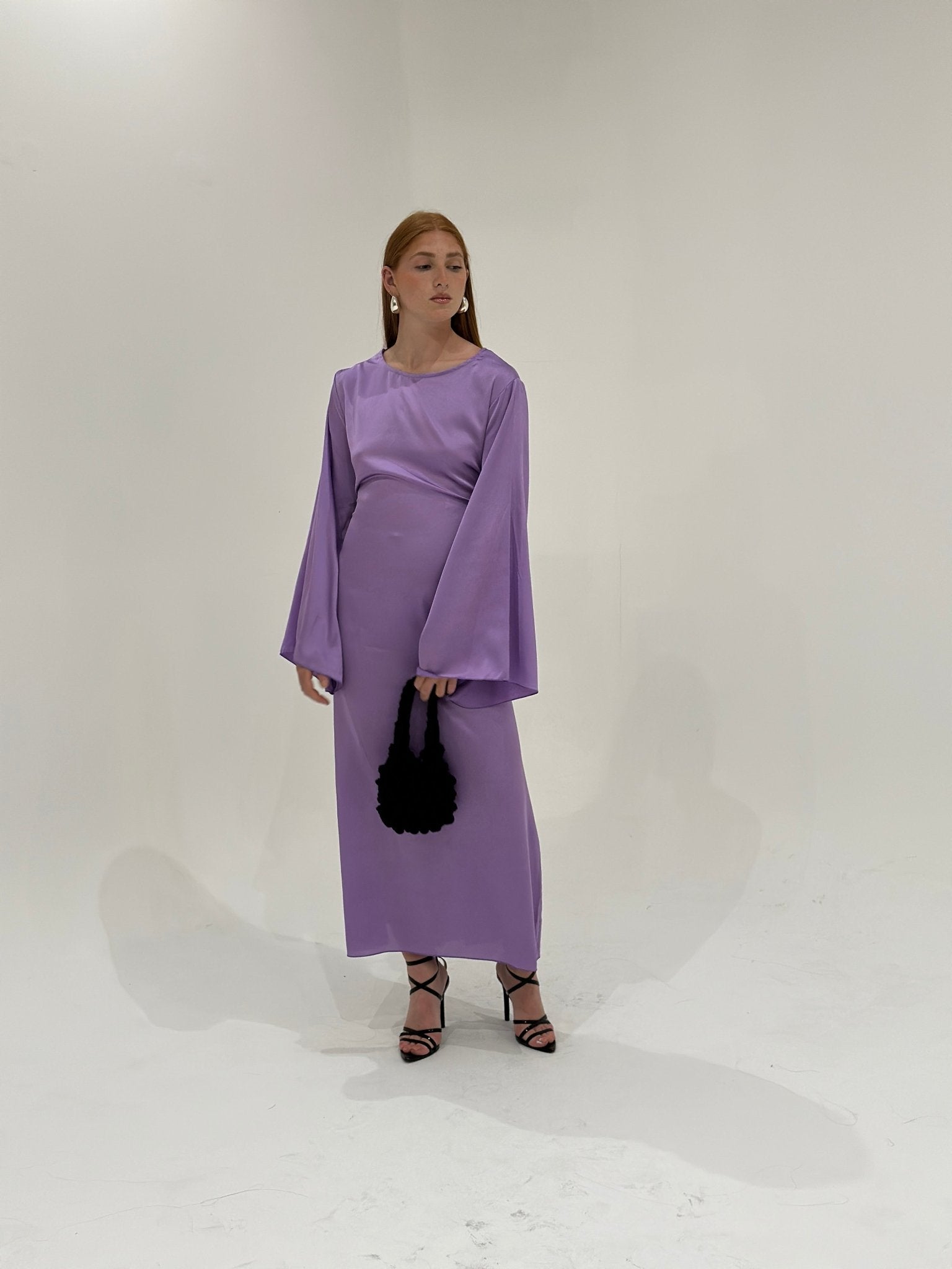 Abaya Satiné Sunshine Violet Lilas - TAHIRA