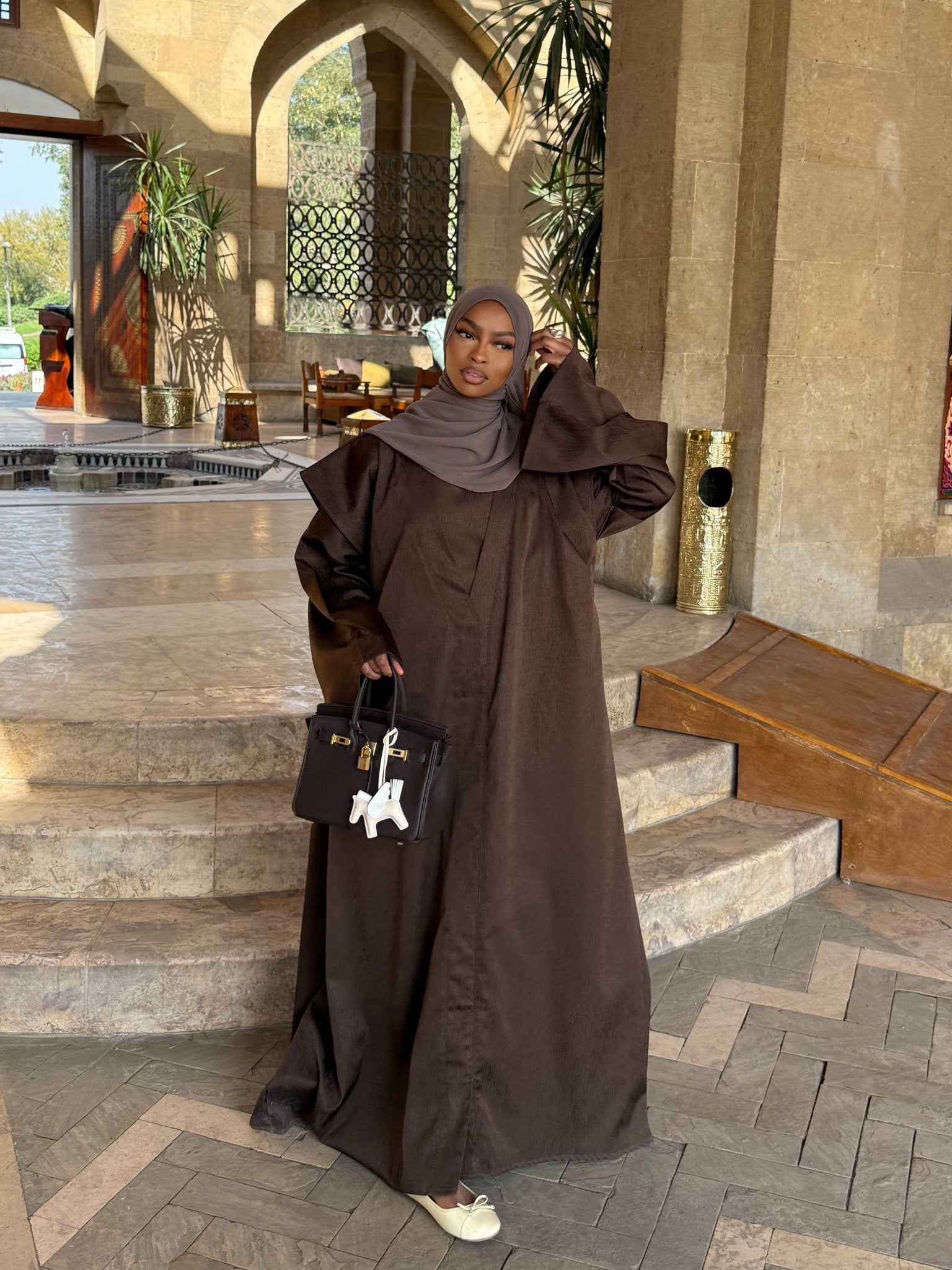 Abaya Tournesol Marron - TAHIRA
