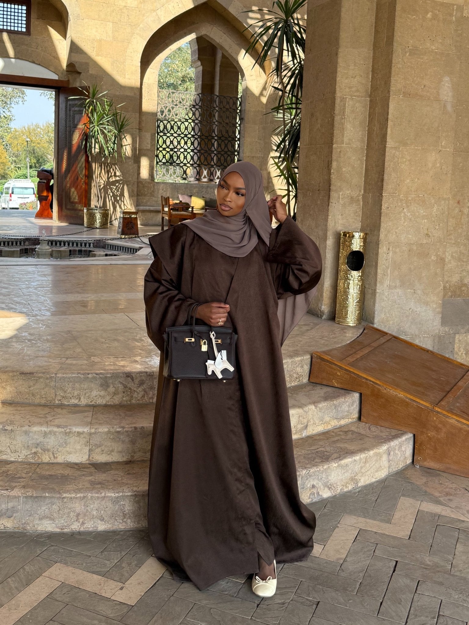 Abaya Tournesol Marron - TAHIRA