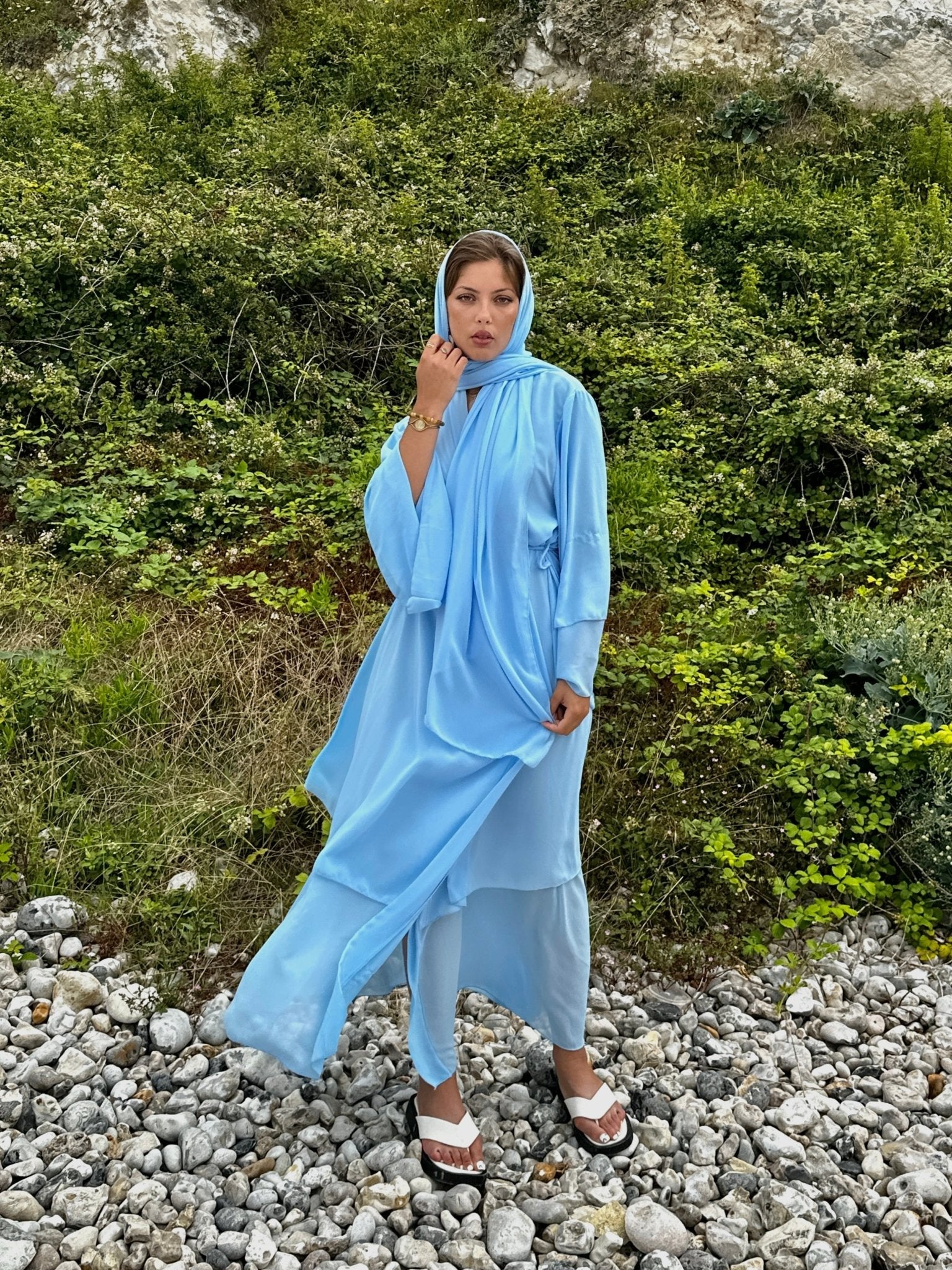 Abaya Valeria Bleu Ciel - TAHIRA