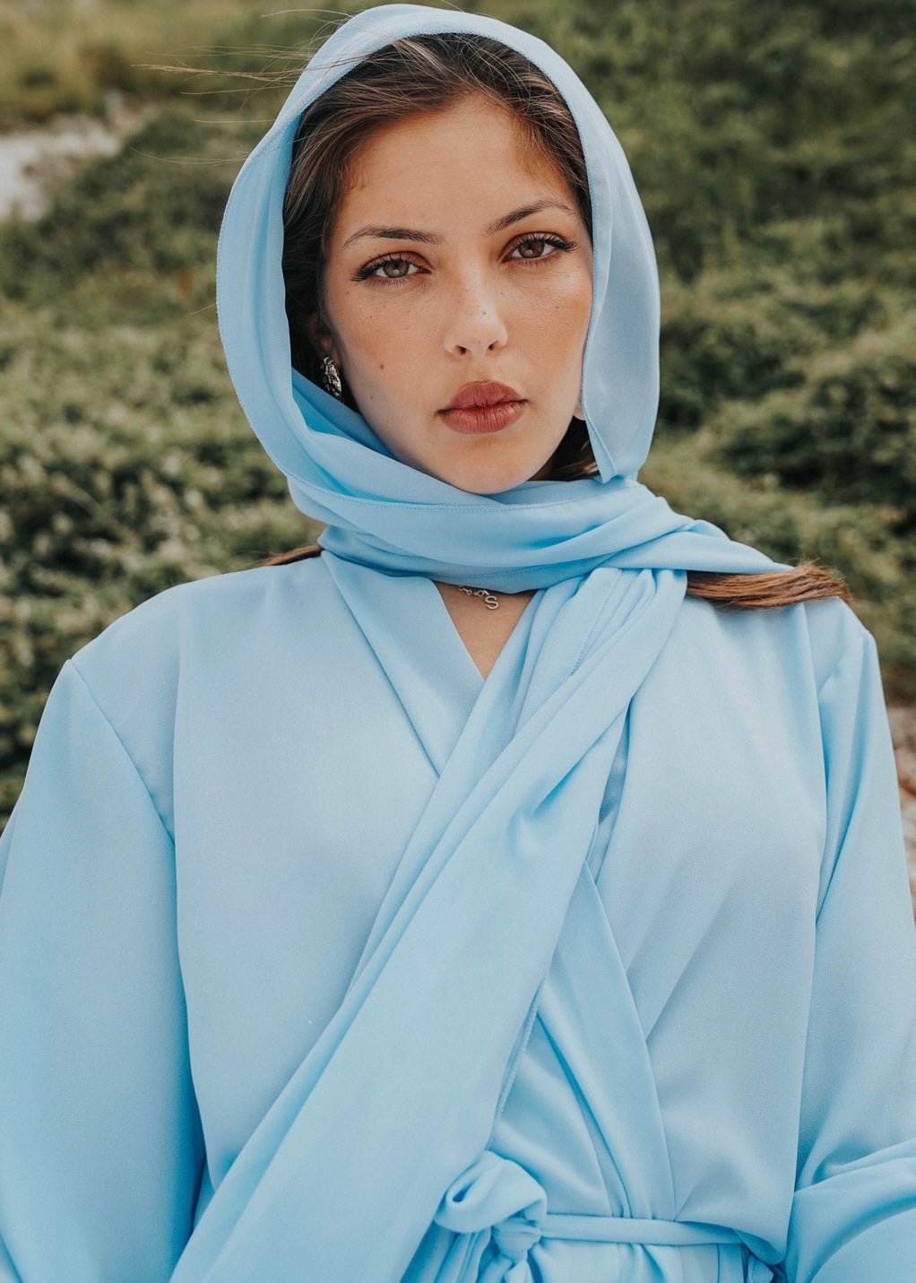 Abaya Valeria Bleu Ciel - TAHIRA