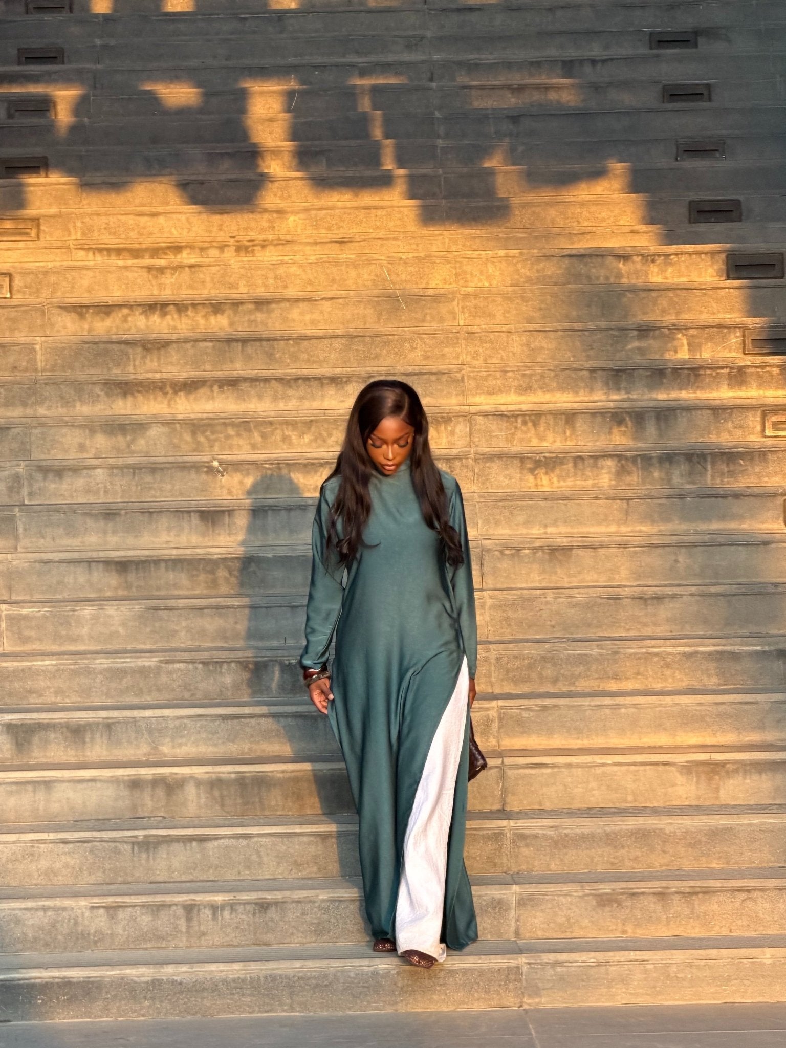 Abaya Yaki - Bleu Canard - TAHIRA