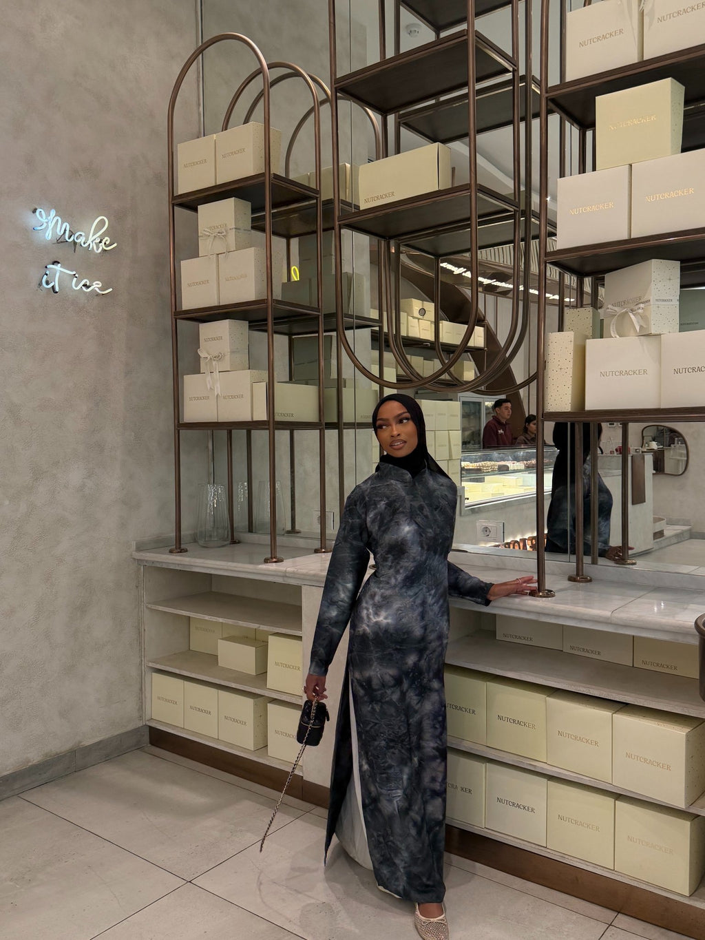 Abaya Yaki - Bleu Gris - TAHIRA