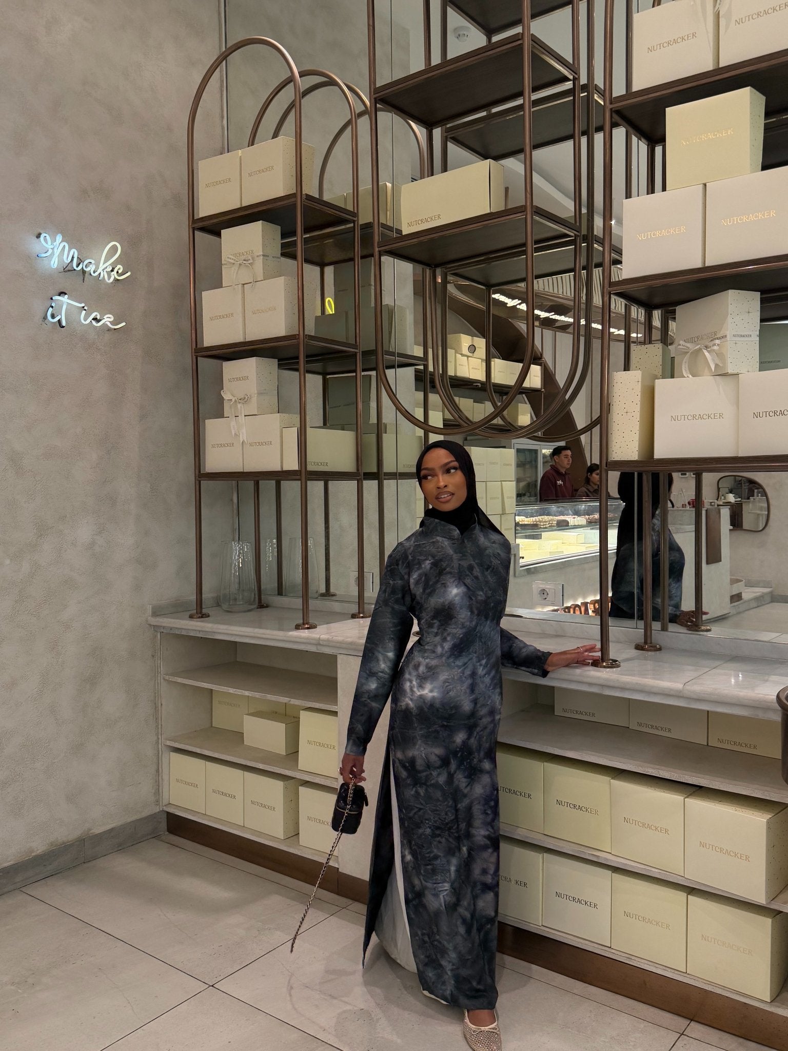 Abaya Yaki - Bleu Gris - TAHIRA