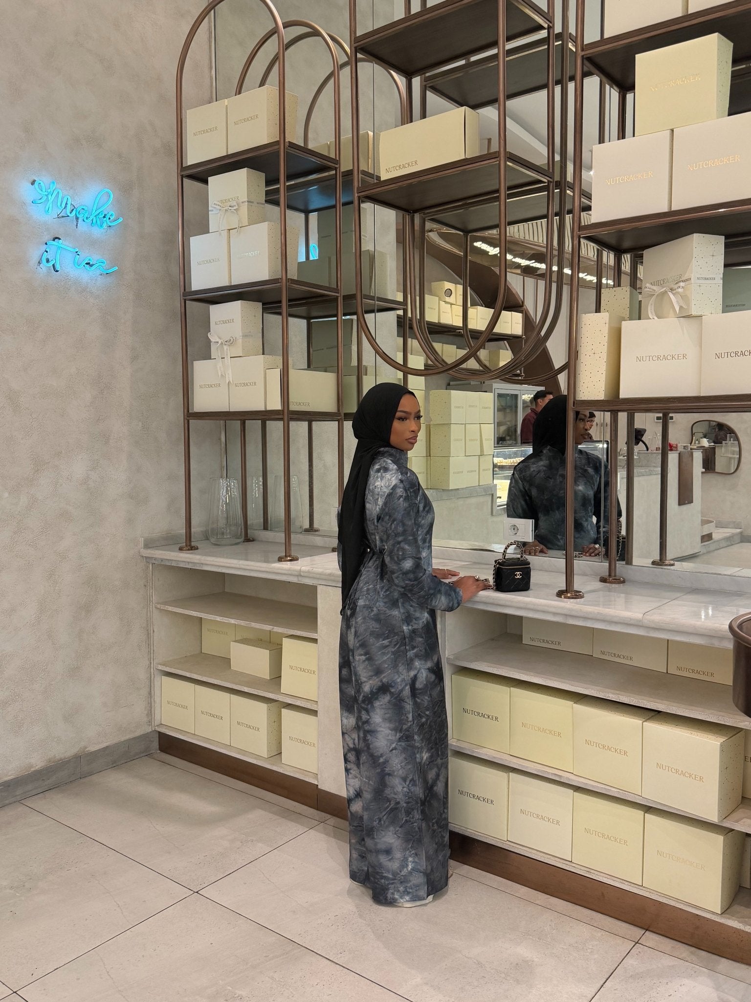 Abaya Yaki - Bleu Gris - TAHIRA