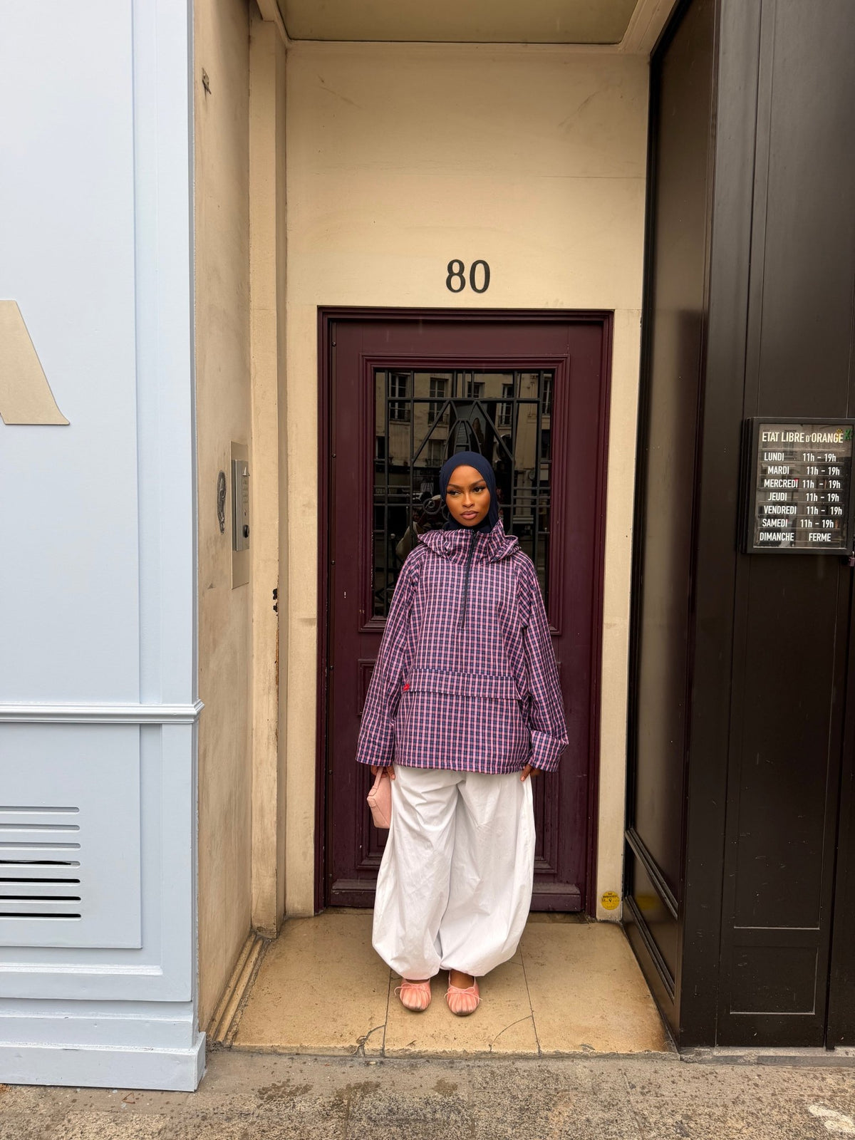 Anorak Amara - Bleu-Rose Carreaux - TAHIRA