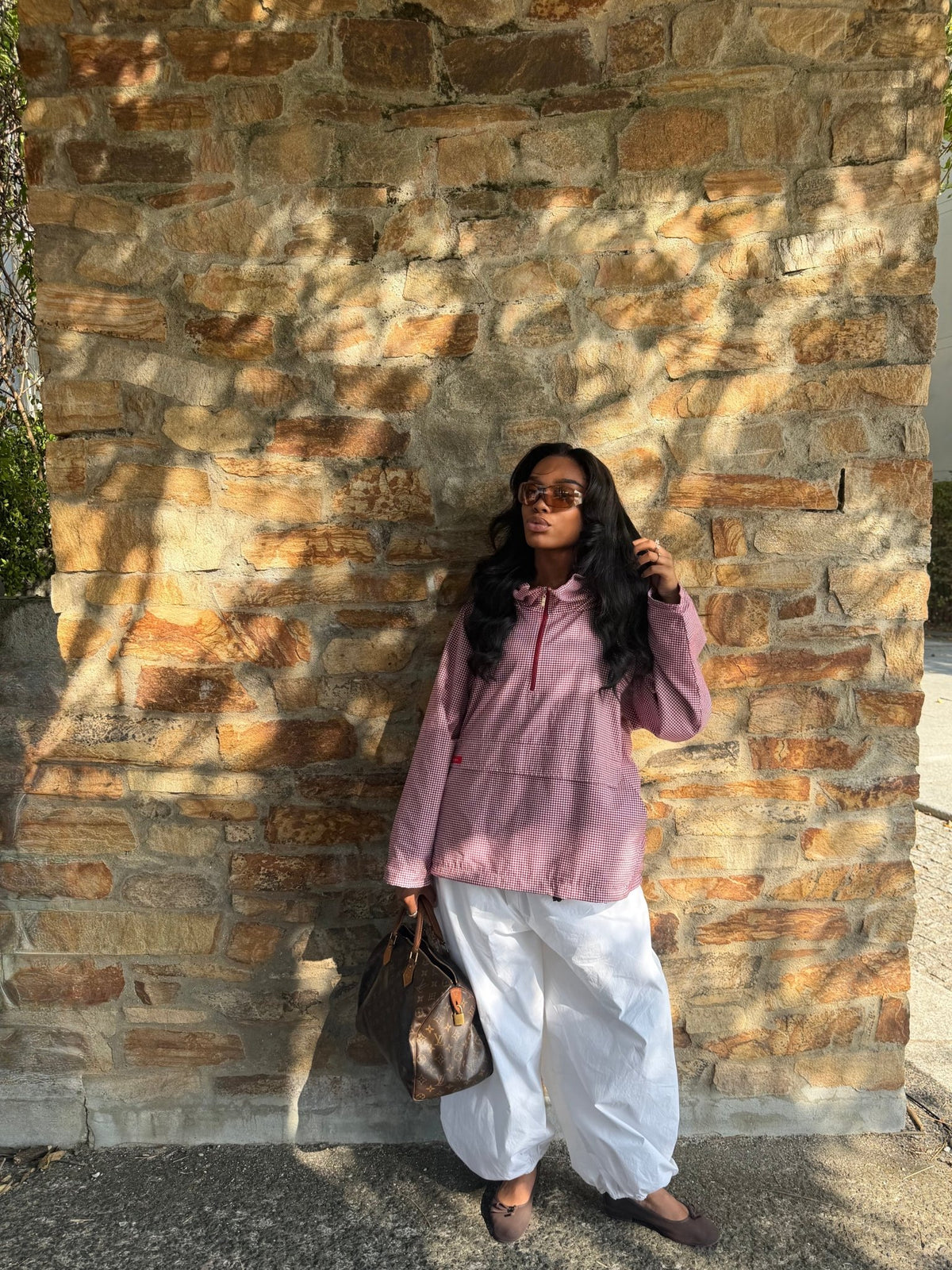 Anorak Amara - Bordeaux-Blanc Vichy - TAHIRA