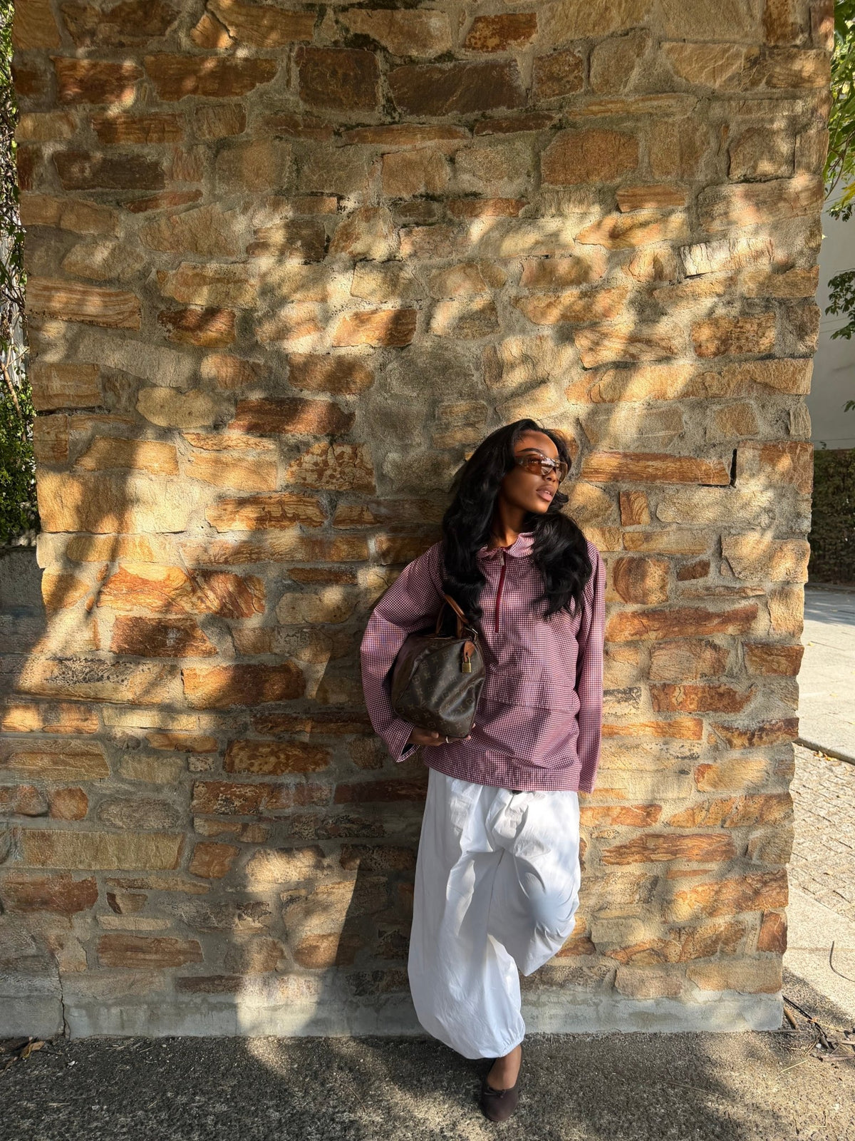 Anorak Amara - Bordeaux-Blanc Vichy - TAHIRA
